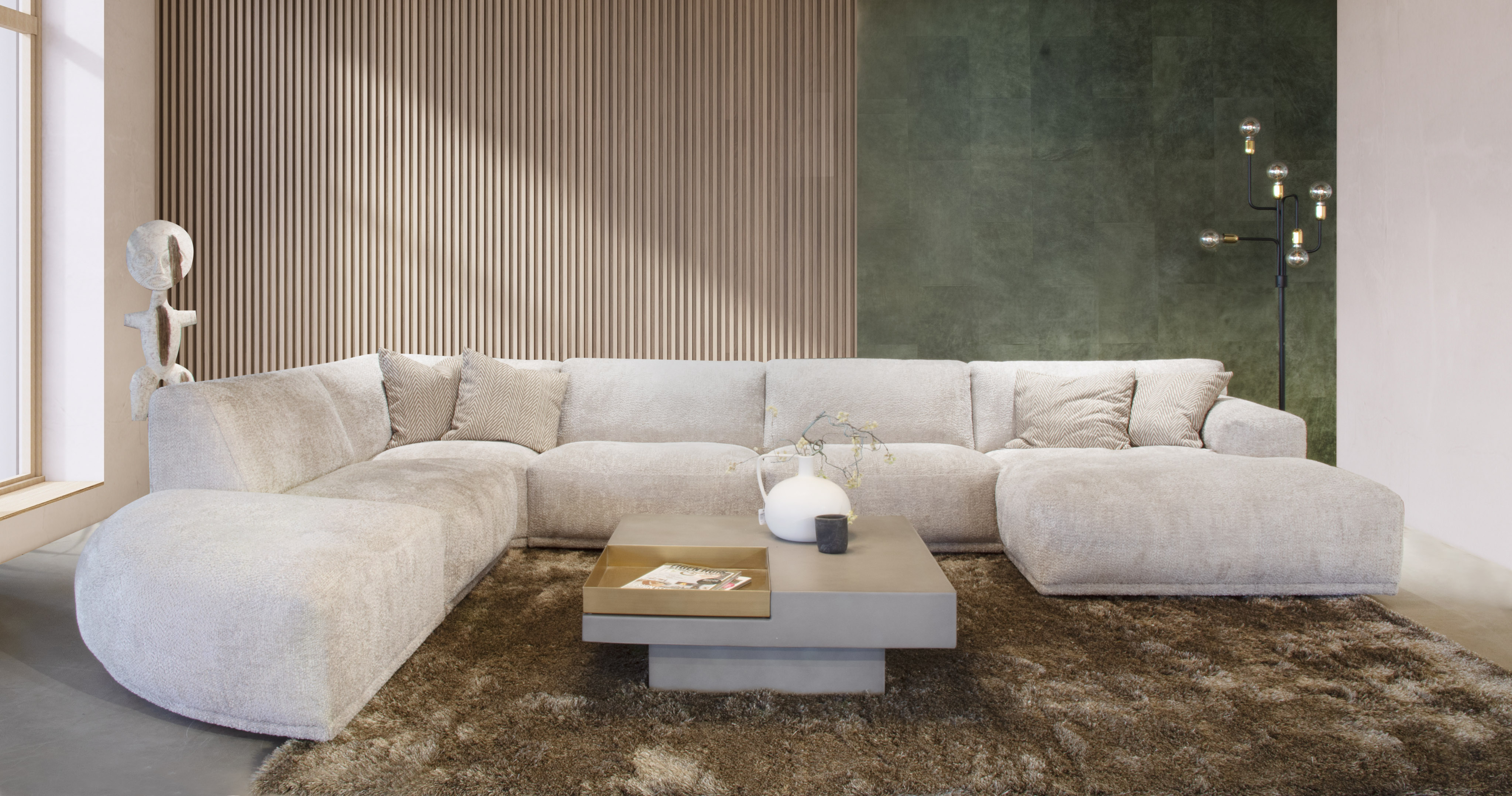 Bank Cream in een woonkamer-sfeerbeeld