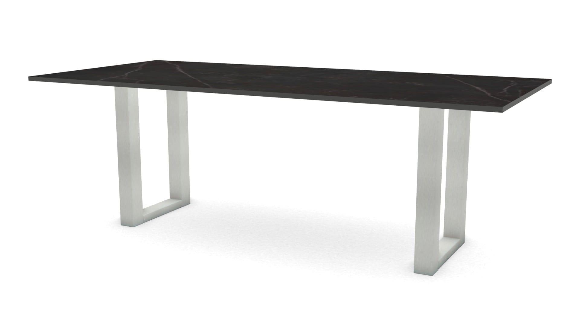 Rectangular ceramic dining table Amsterdam with stainless steel base