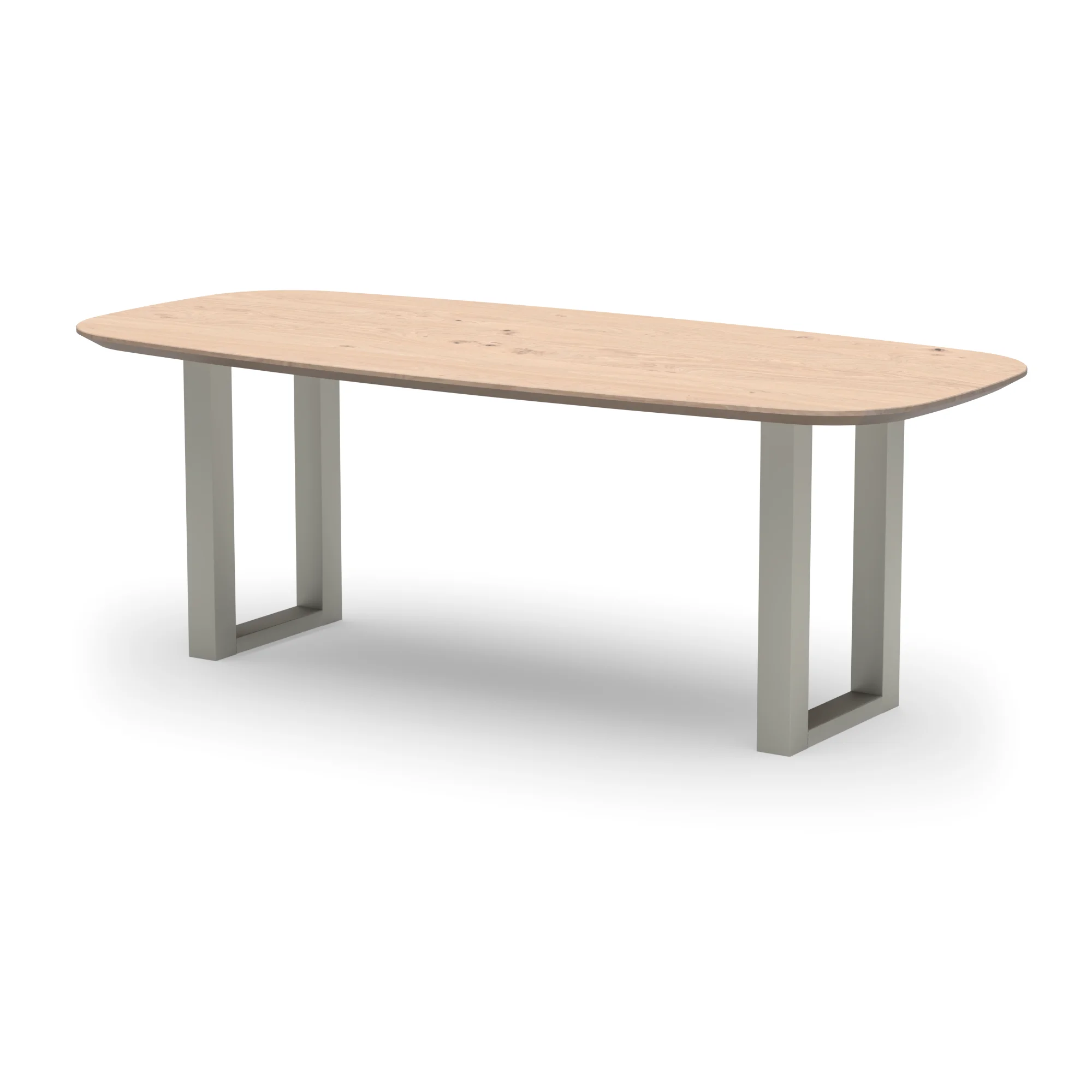 Deens ovale eikenhouten tafel Amsterdam RVS