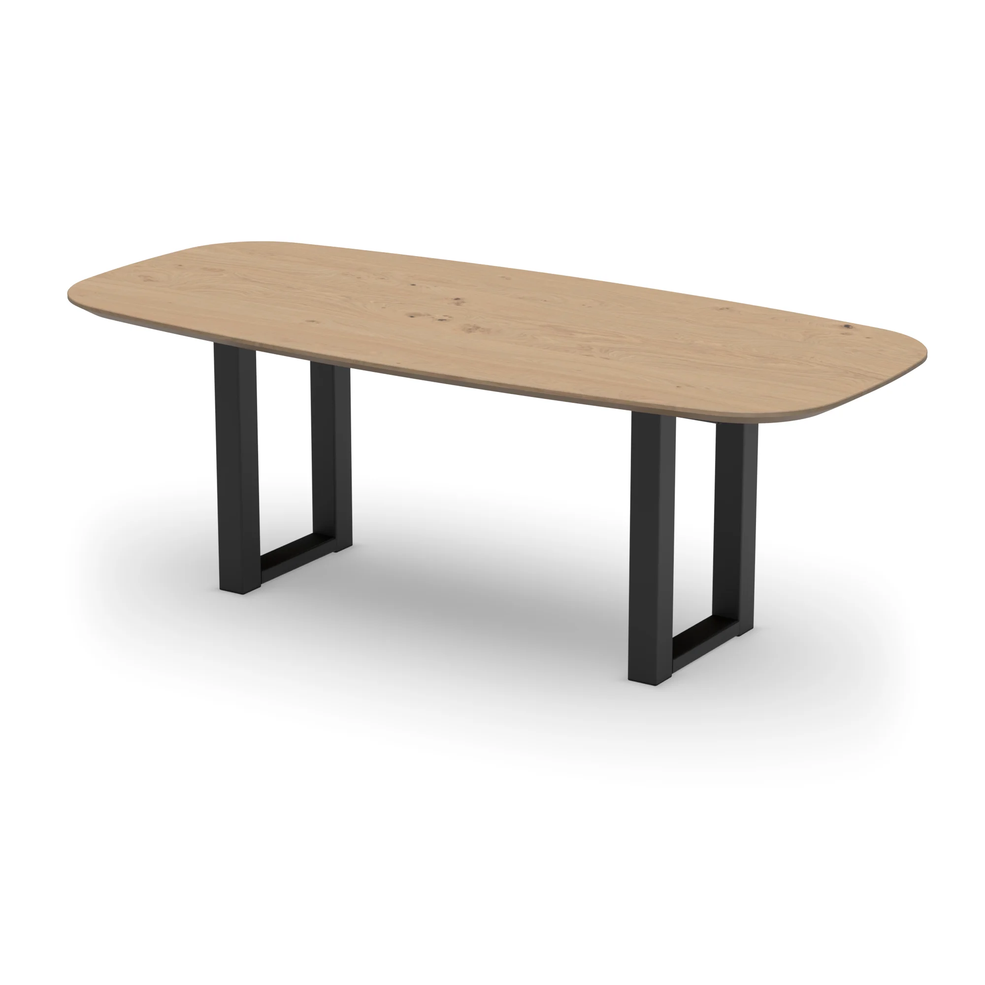 Deens ovale eikenhouten tafel Amsterdam staal