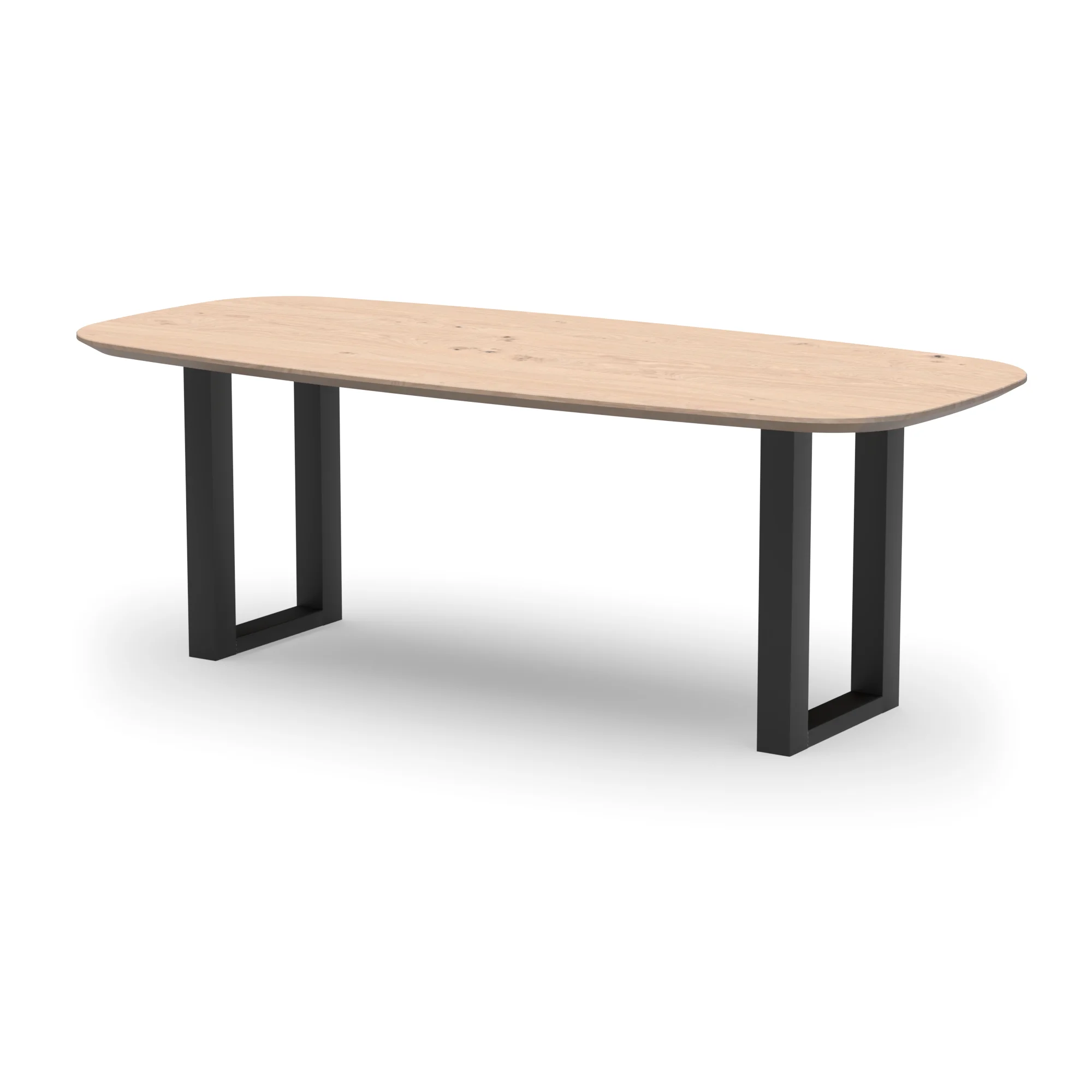 Deens ovale eikenhouten tafel Amsterdam staal