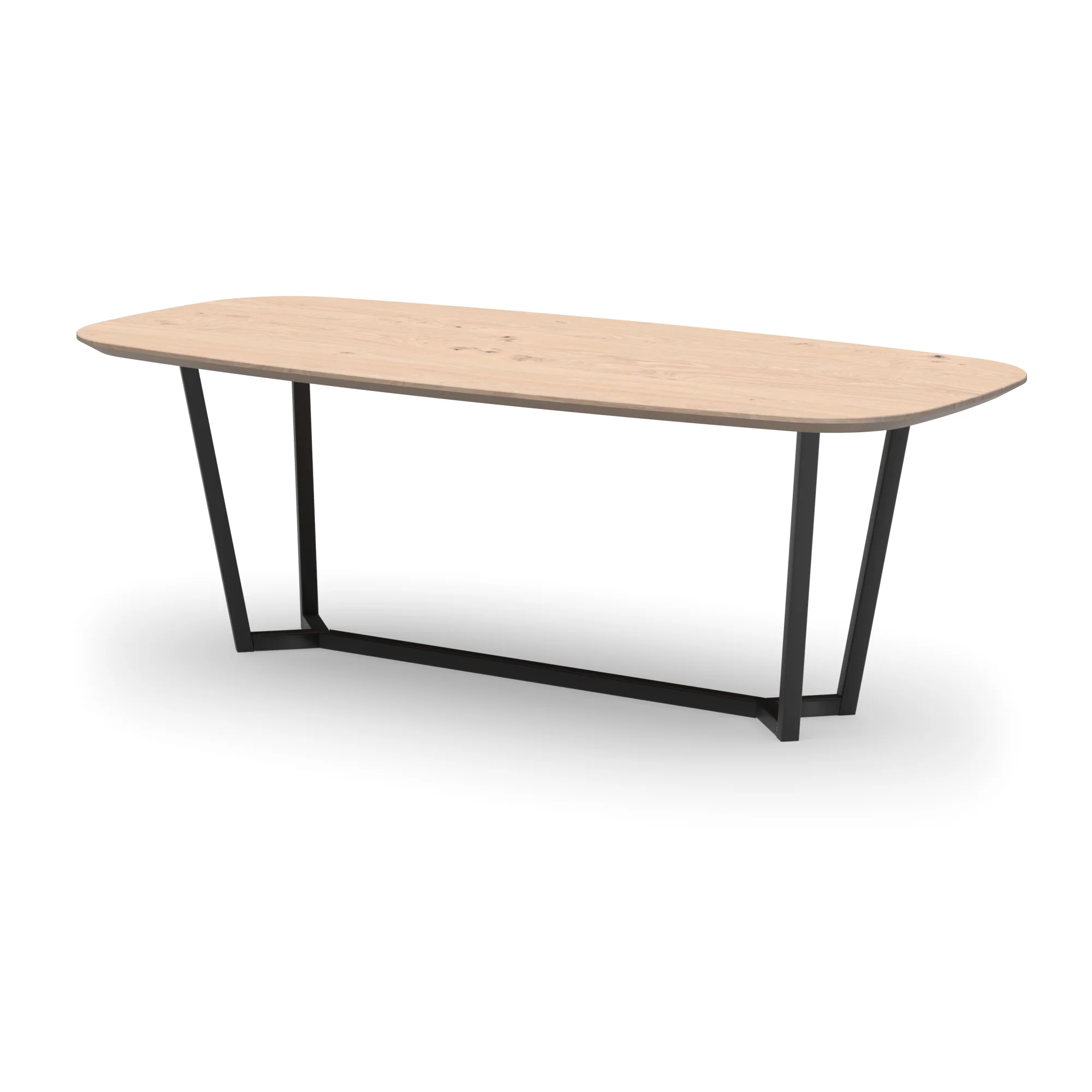 Deens ovale eikenhouten tafel Lissabon staal