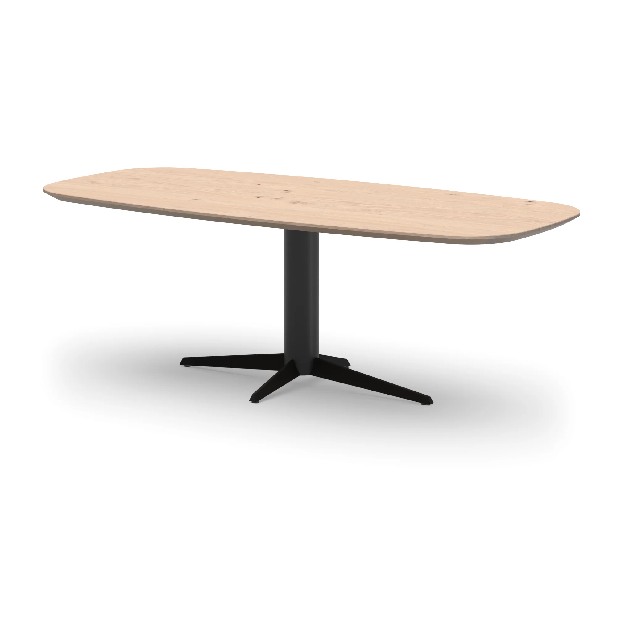 Deens ovale eikenhouten tafel Londen staal