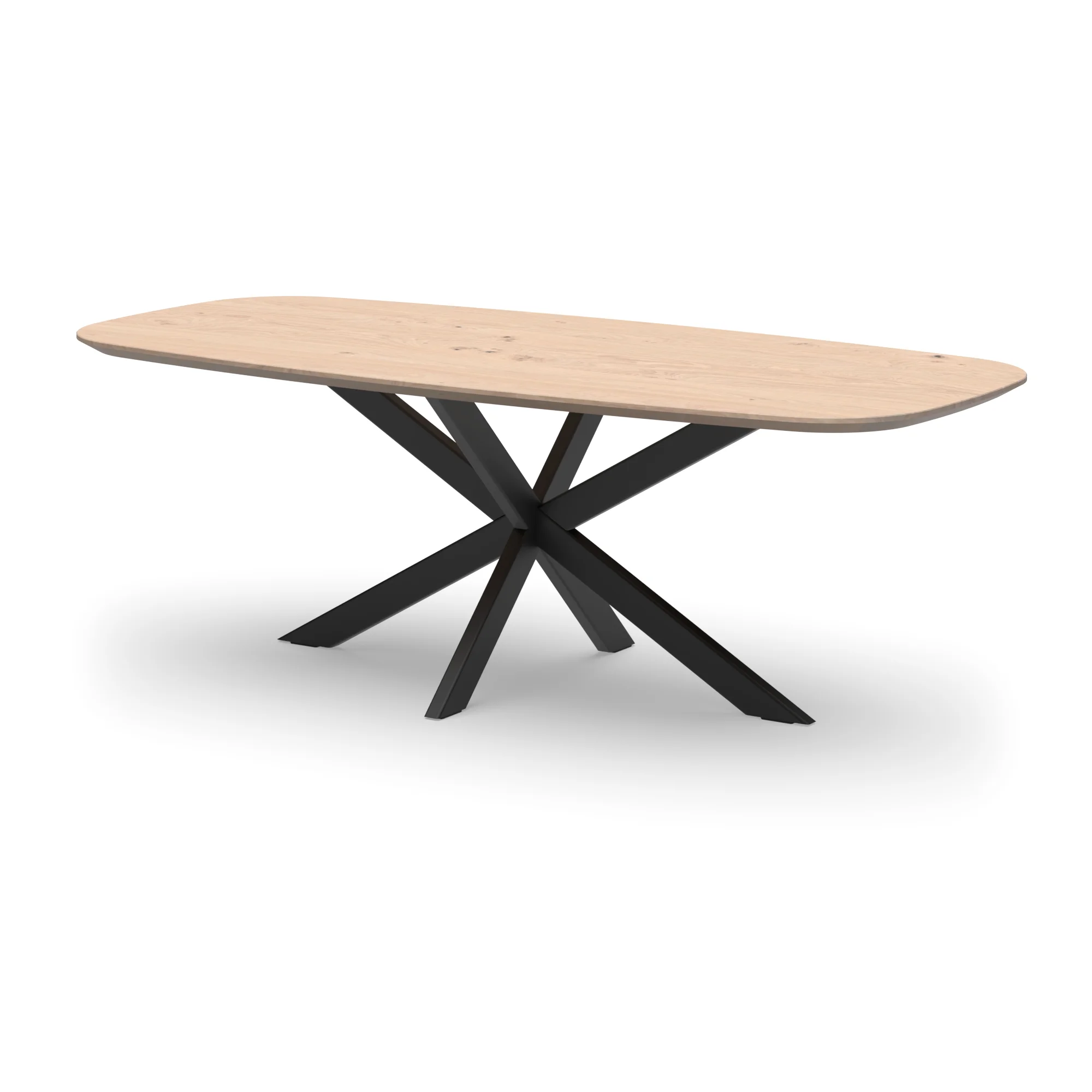 Deens ovale eikenhouten tafel Riga 80x40 staal