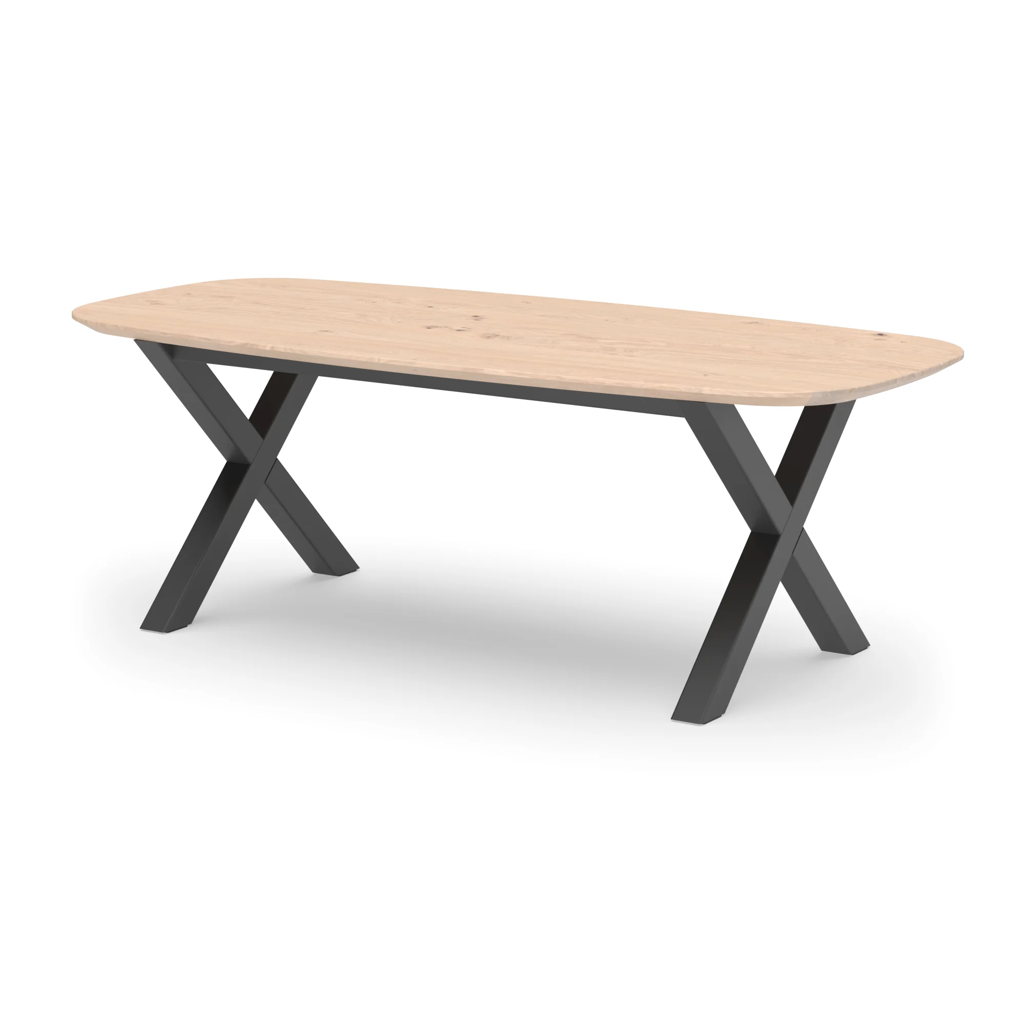 Deens ovale eikenhouten tafel Sydney staal