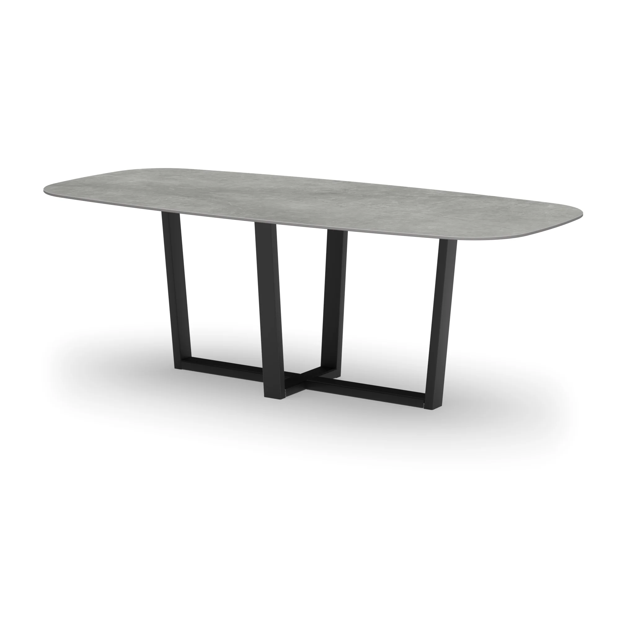 Deens ovale keramieken tafel Geneve staal