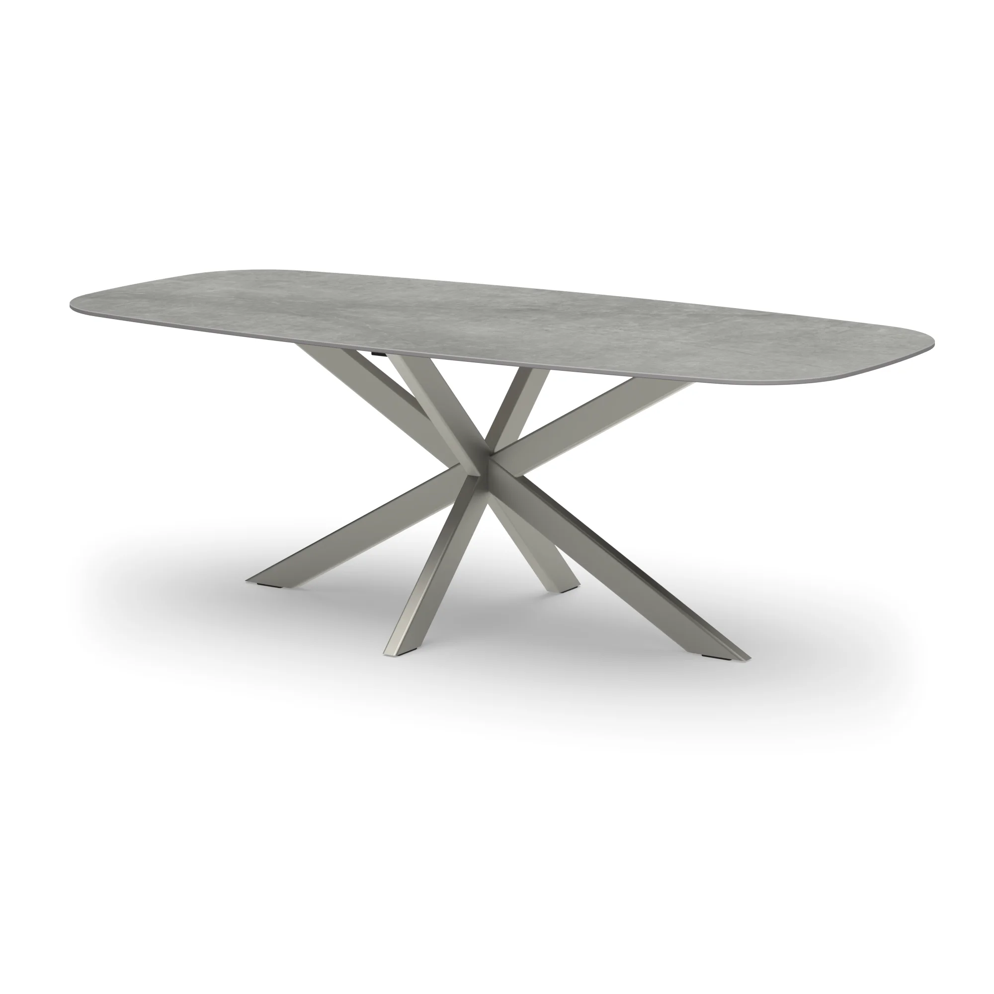 Deens ovale keramieken tafel Riga 80x40 RVS