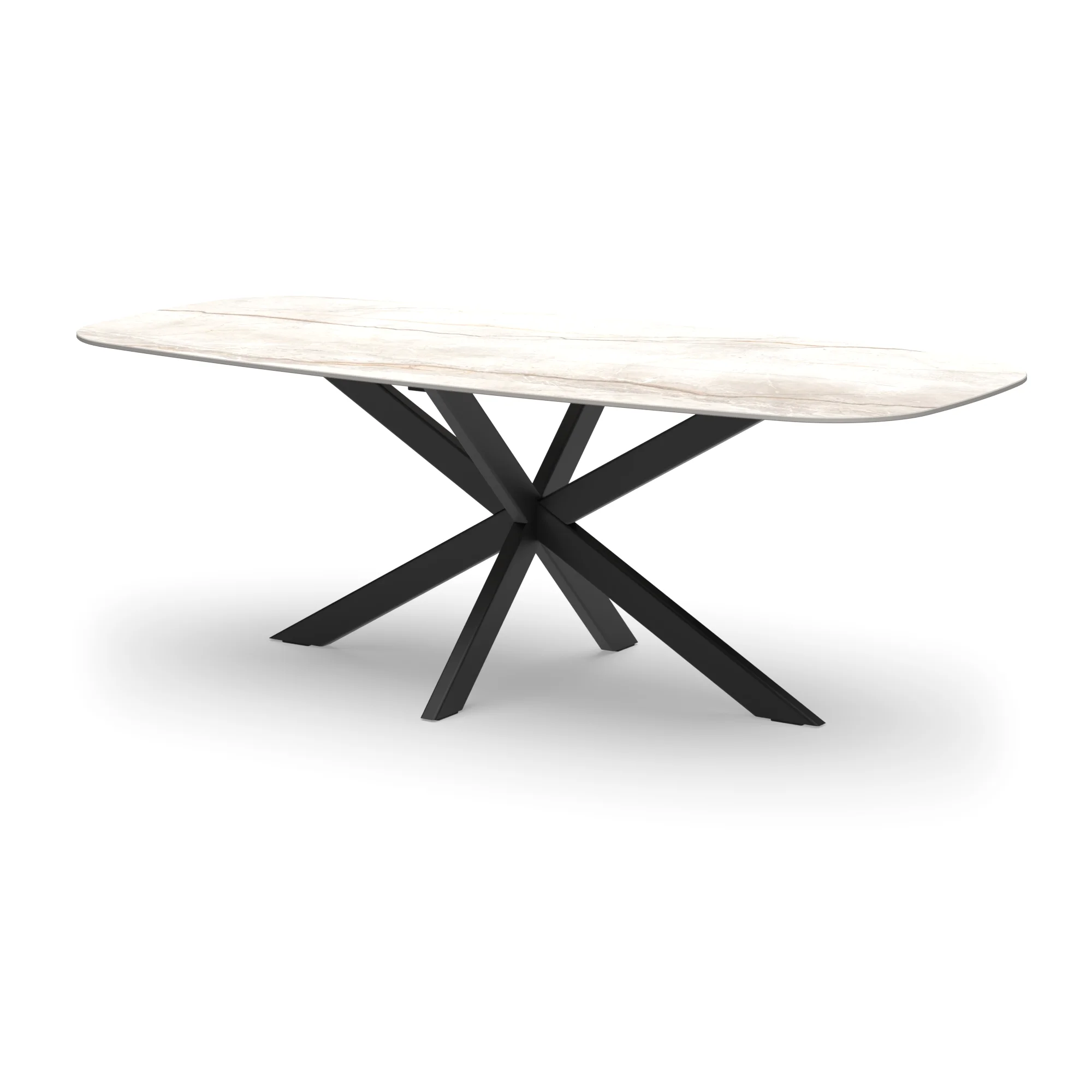 Deens ovale keramieken tafel Riga 80x40 staal
