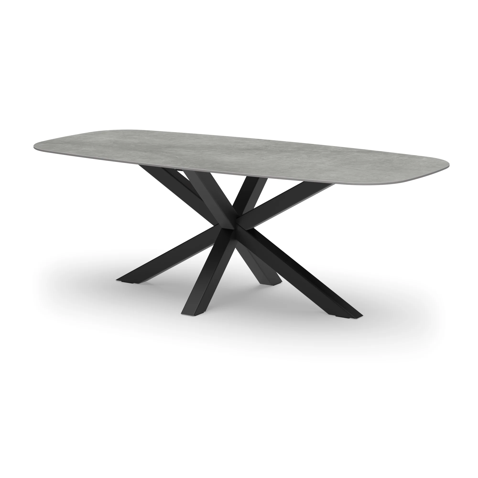 Deens ovale keramieken tafel Riga 80x80 staal