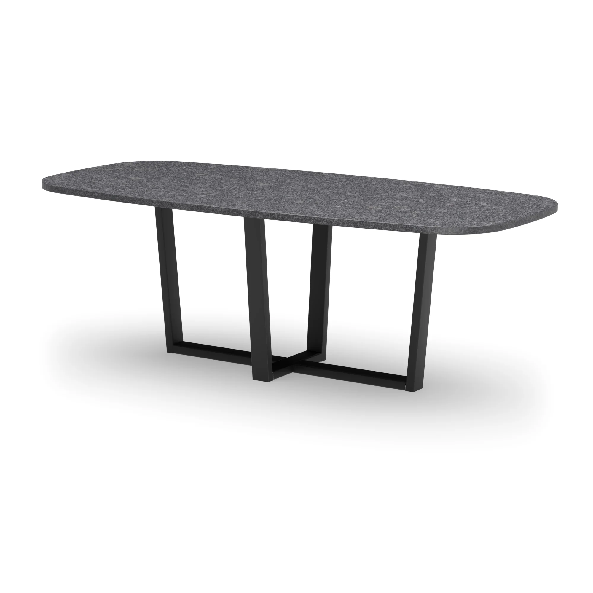 Deens ovale granieten tafel Geneve staal