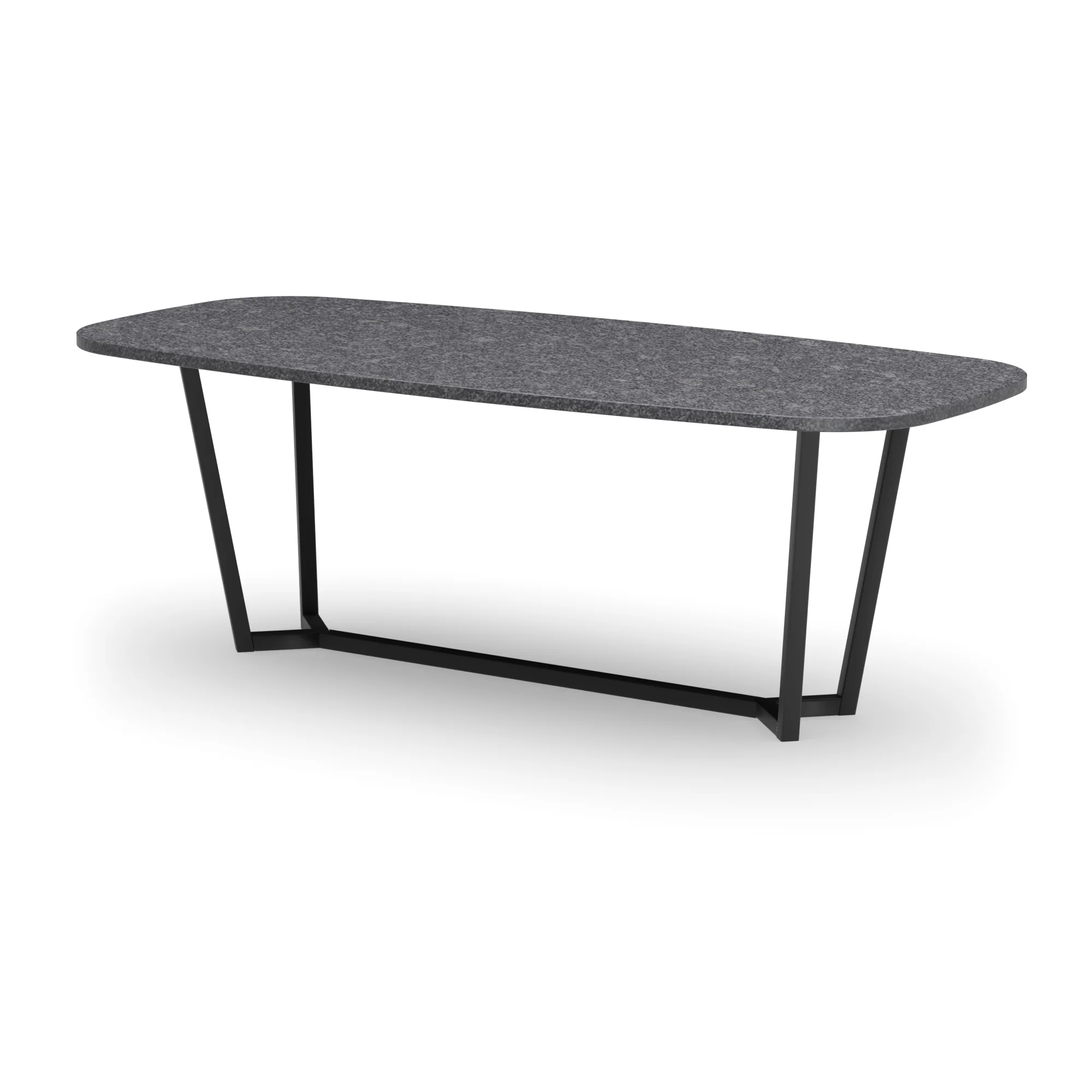 Deens ovale granieten tafel Lissabon staal