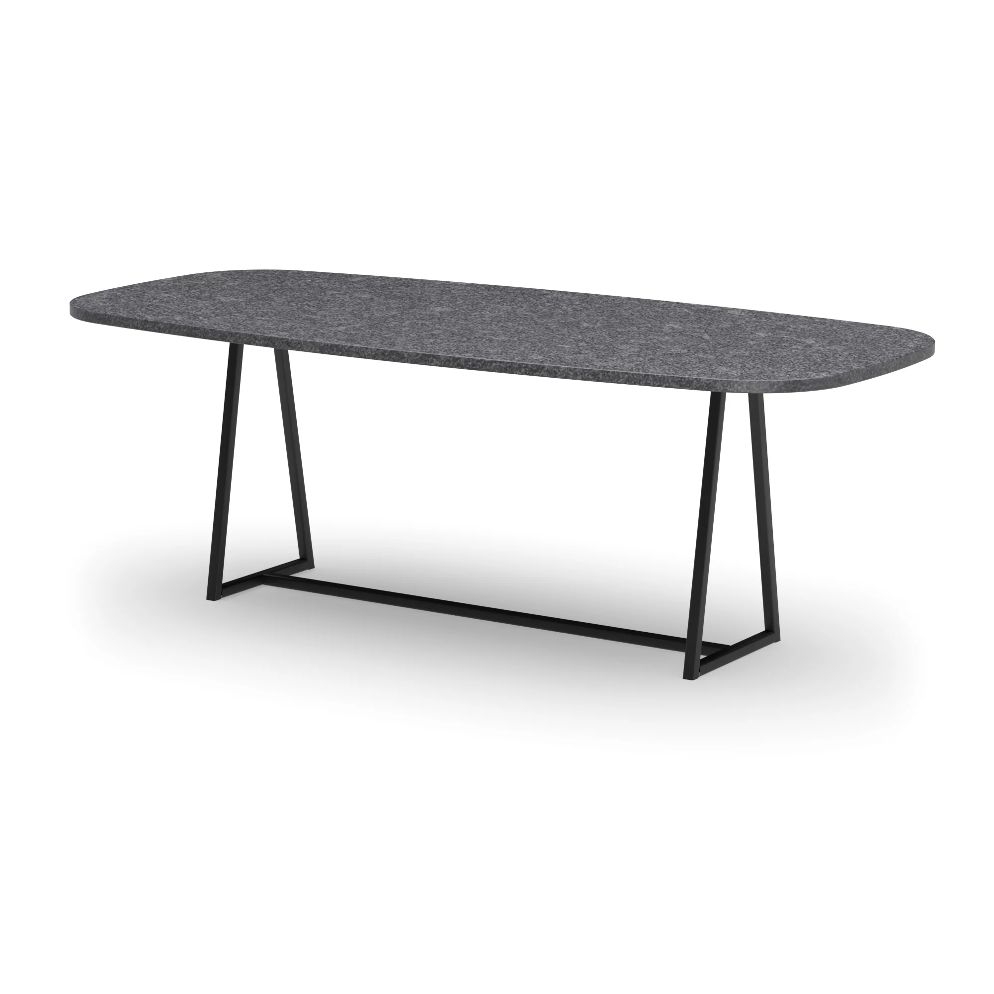 Deens ovale granieten tafel Monaco staal