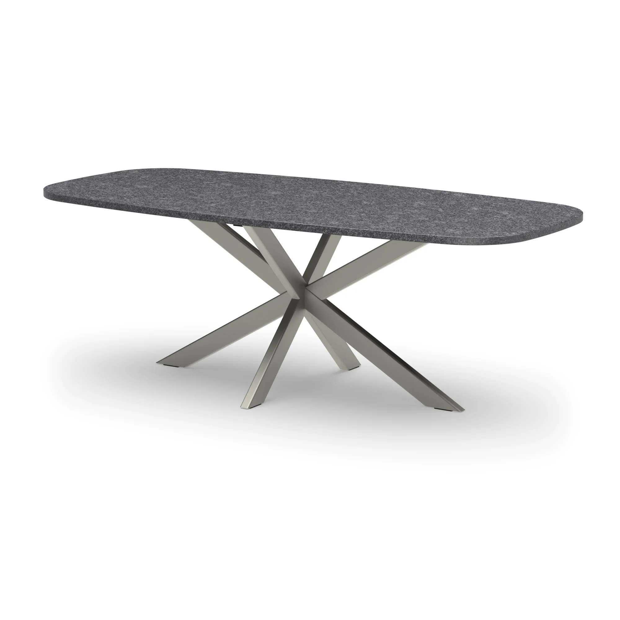 Deens ovale granieten tafel Riga 80x40 RVS