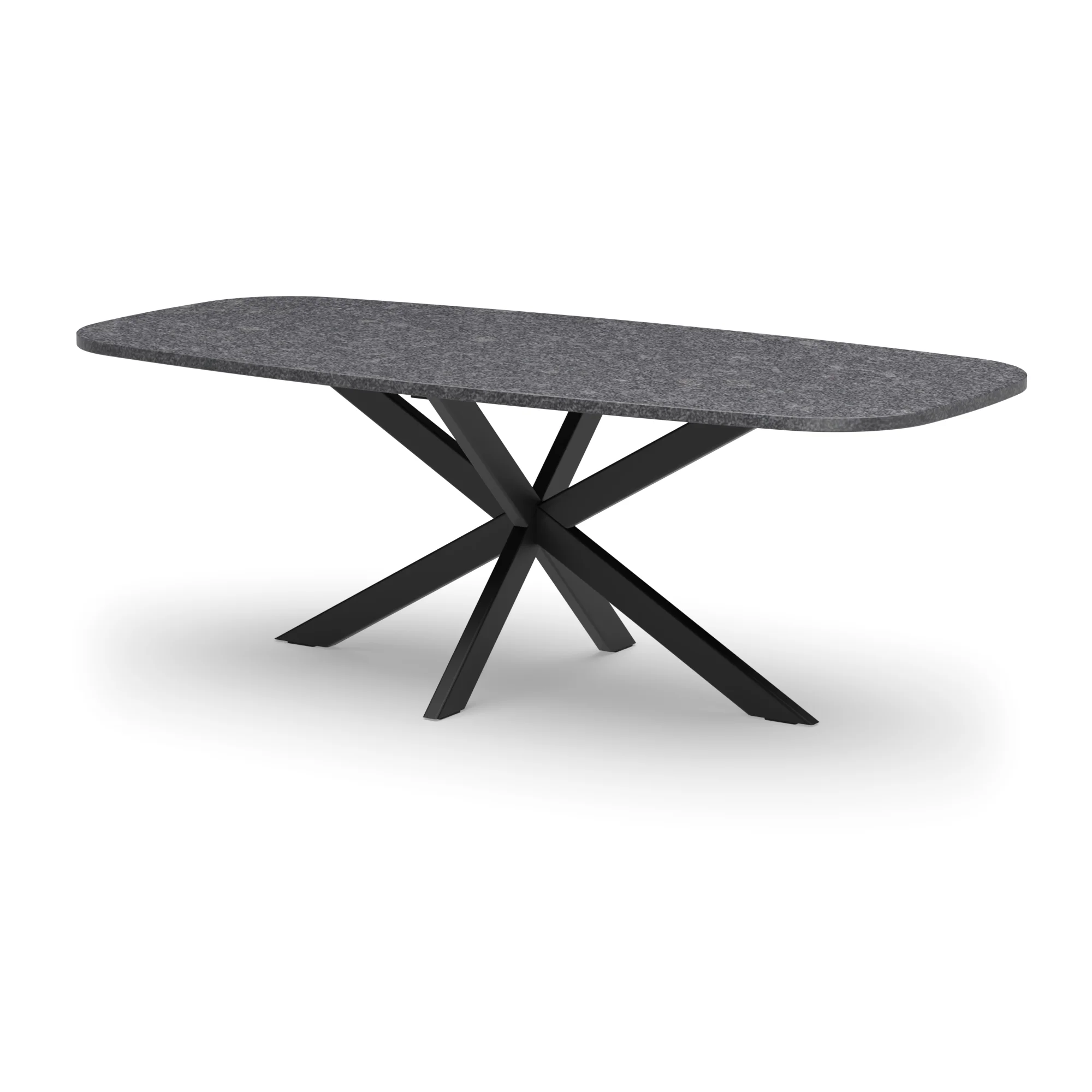 Deens ovale granieten tafel Riga 80x40 staal