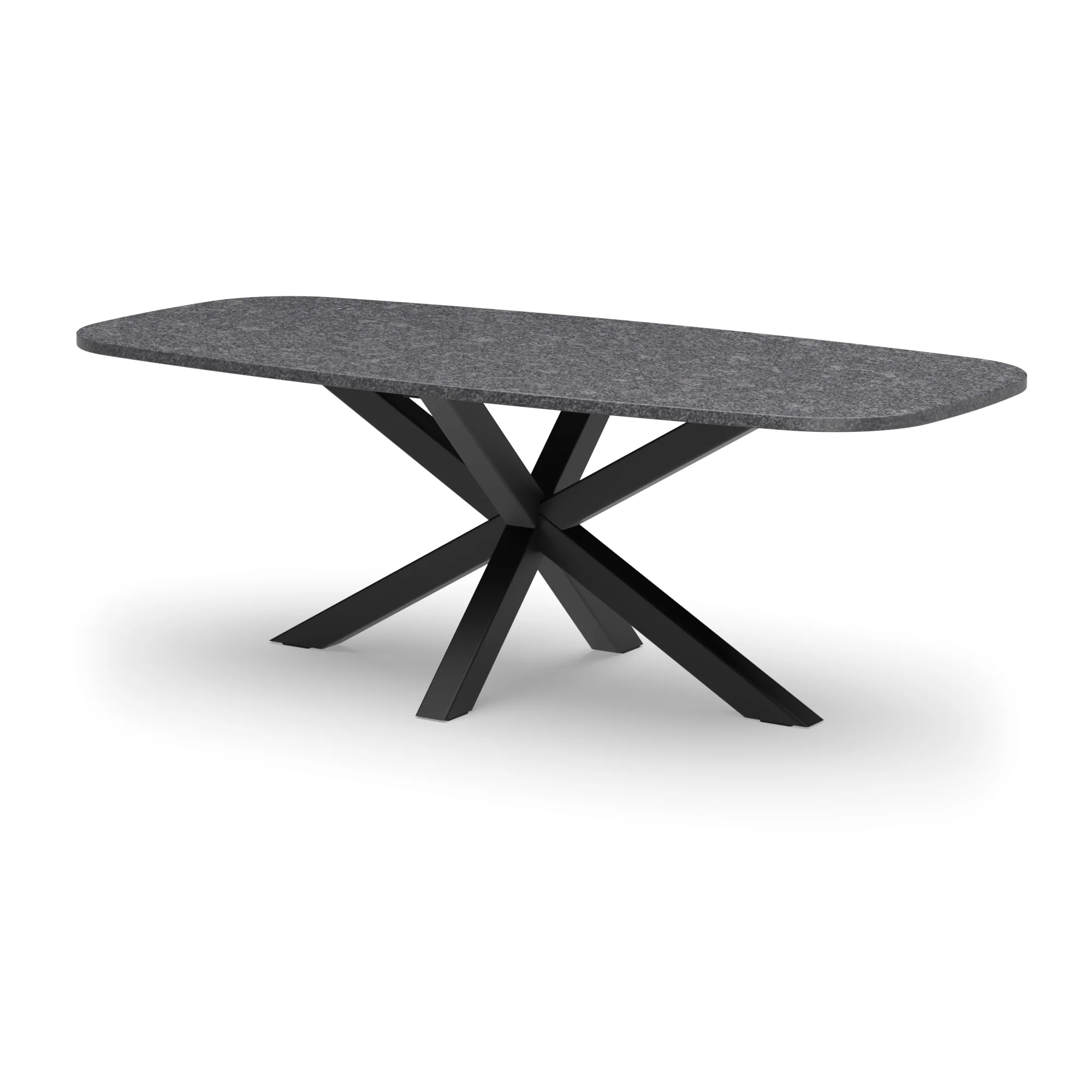 Deens ovale granieten tafel Riga 80x80 staal