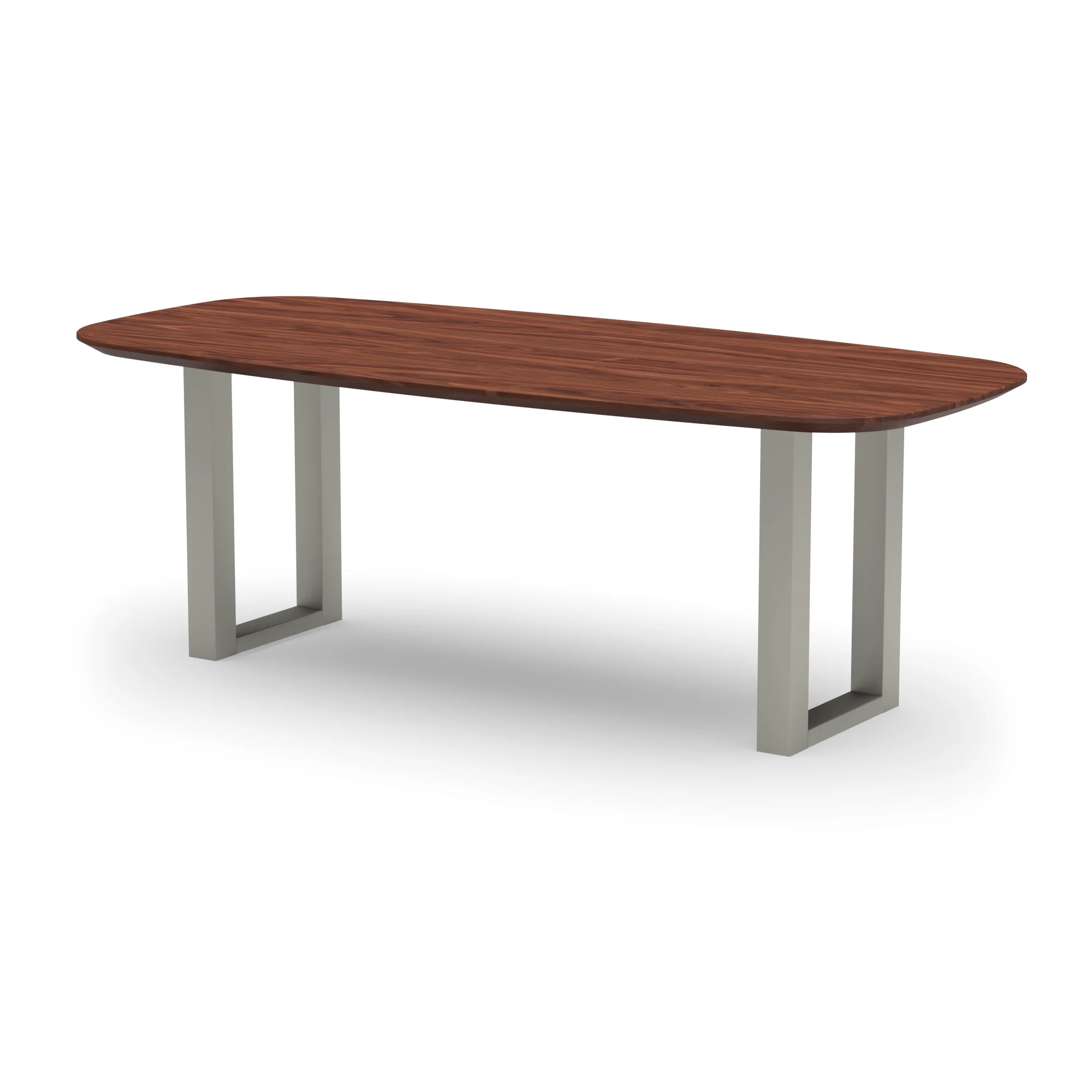 Deens ovale notenhouten tafel Amsterdam RVS