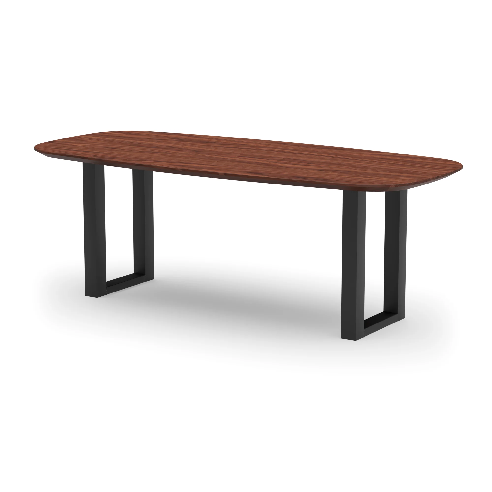 Deens ovale notenhouten tafel Amsterdam staal