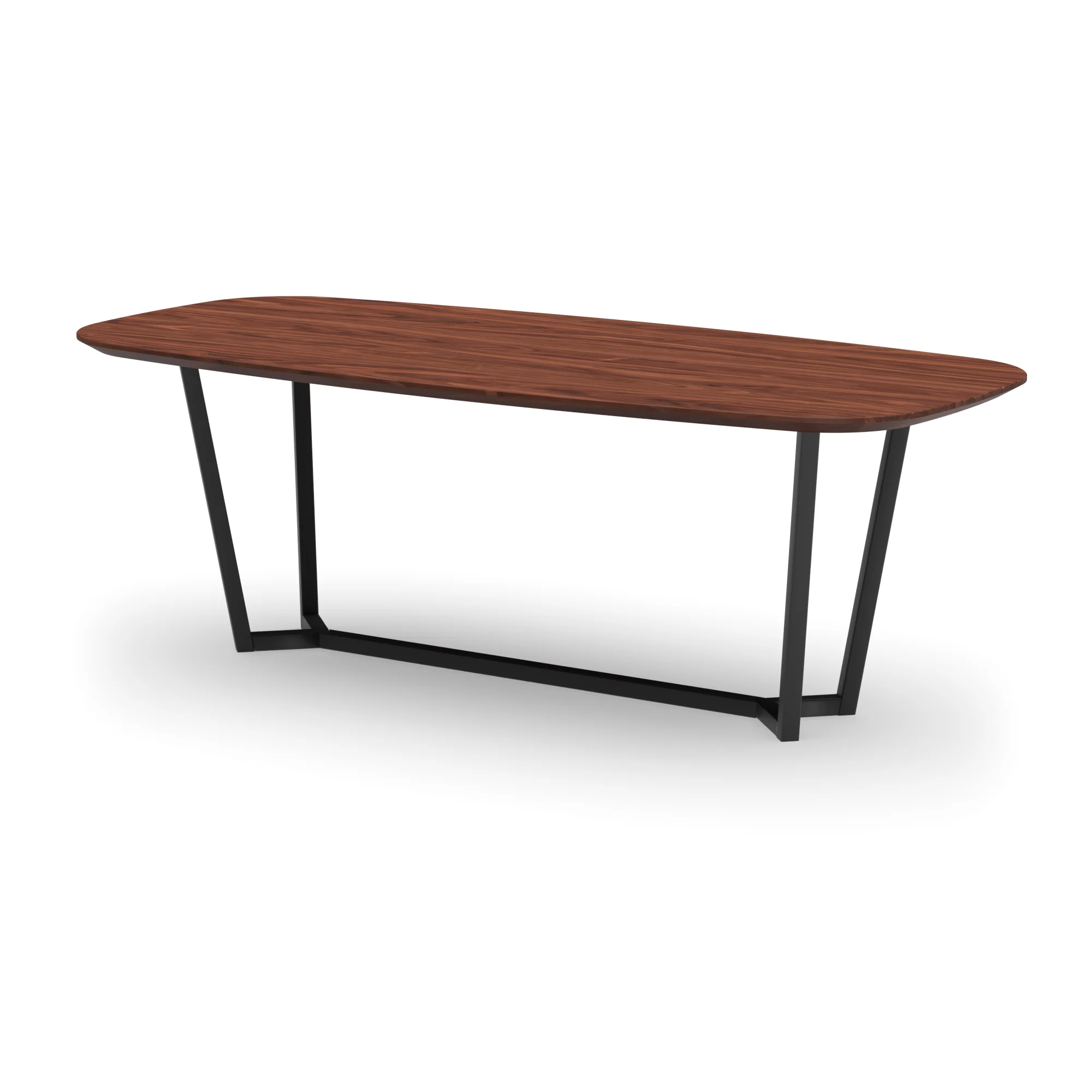 Deens ovale notenhouten tafel Lissabon staal