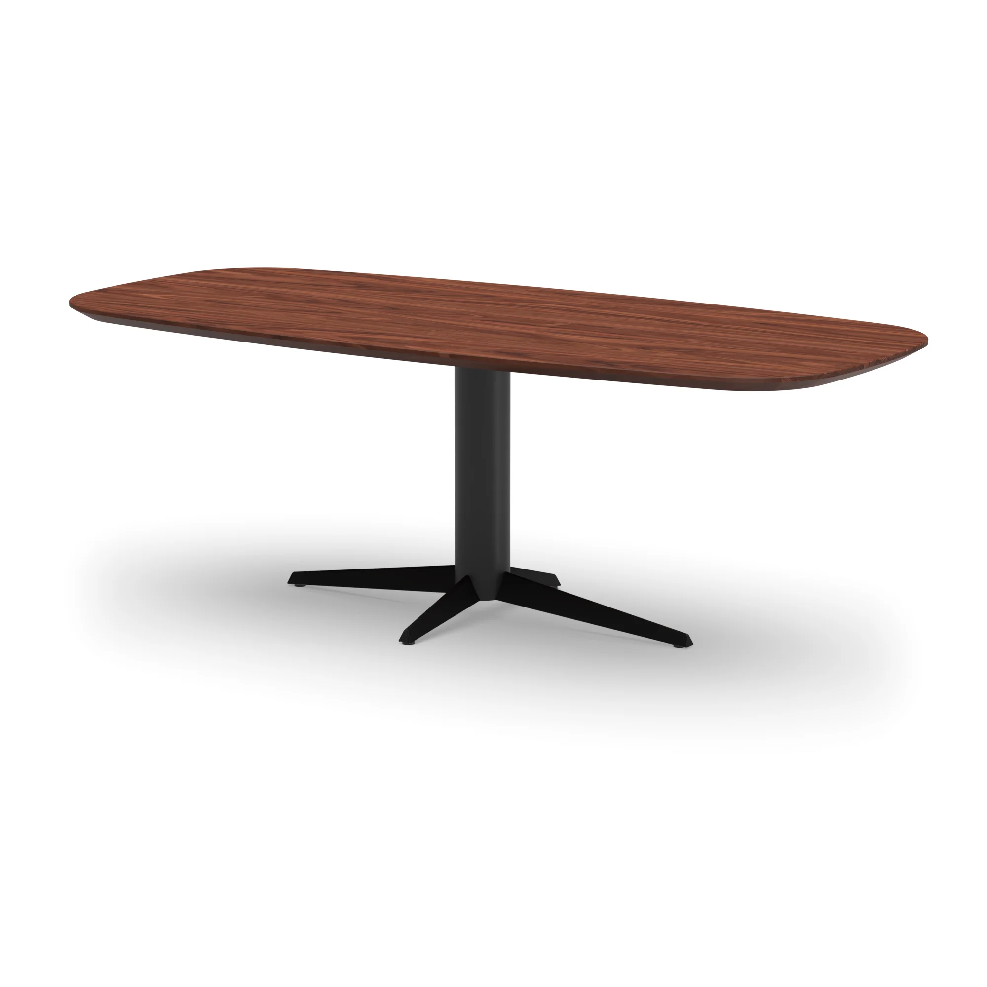 Deens ovale notenhouten tafel Londen staal