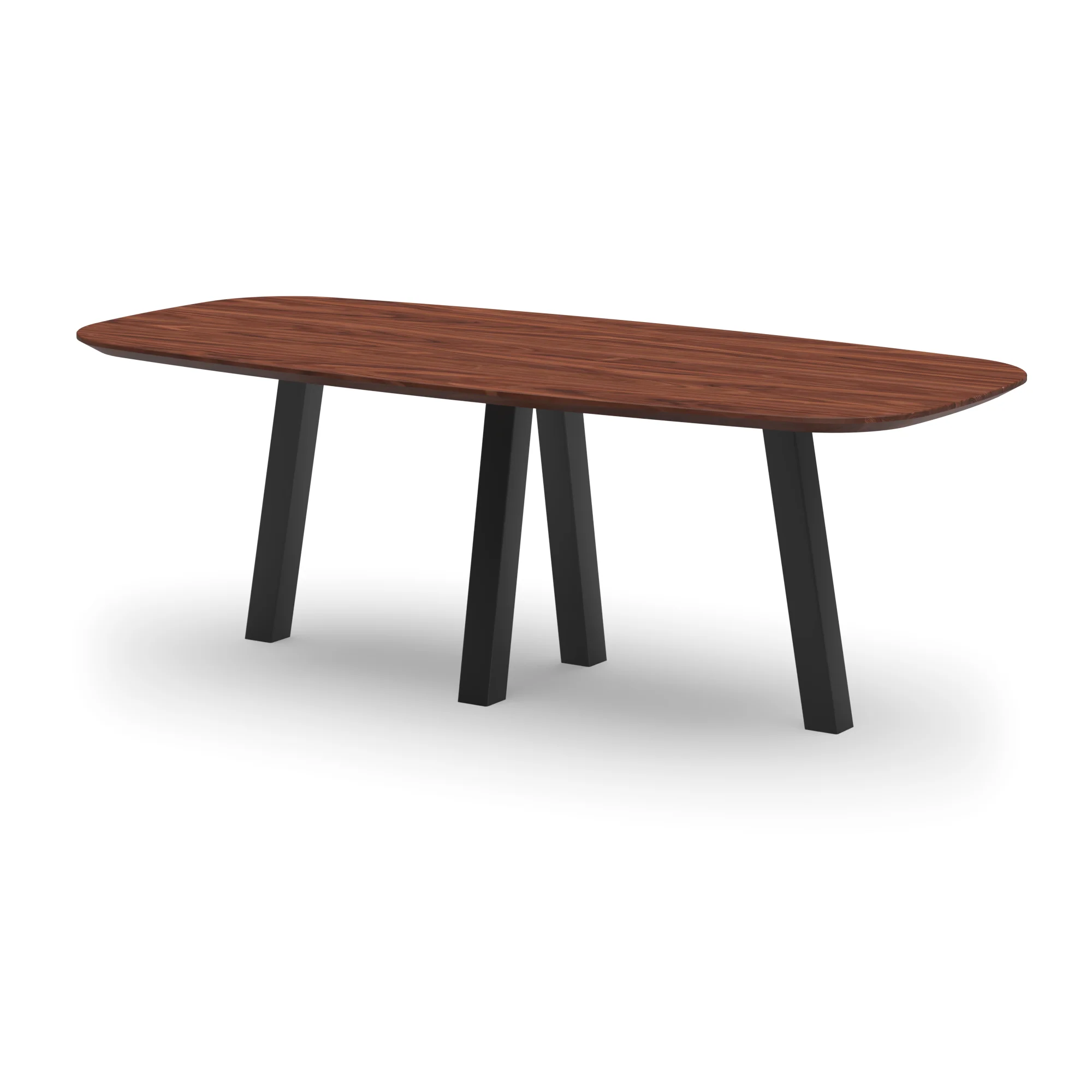Deens ovale notenhouten tafel Praag staal