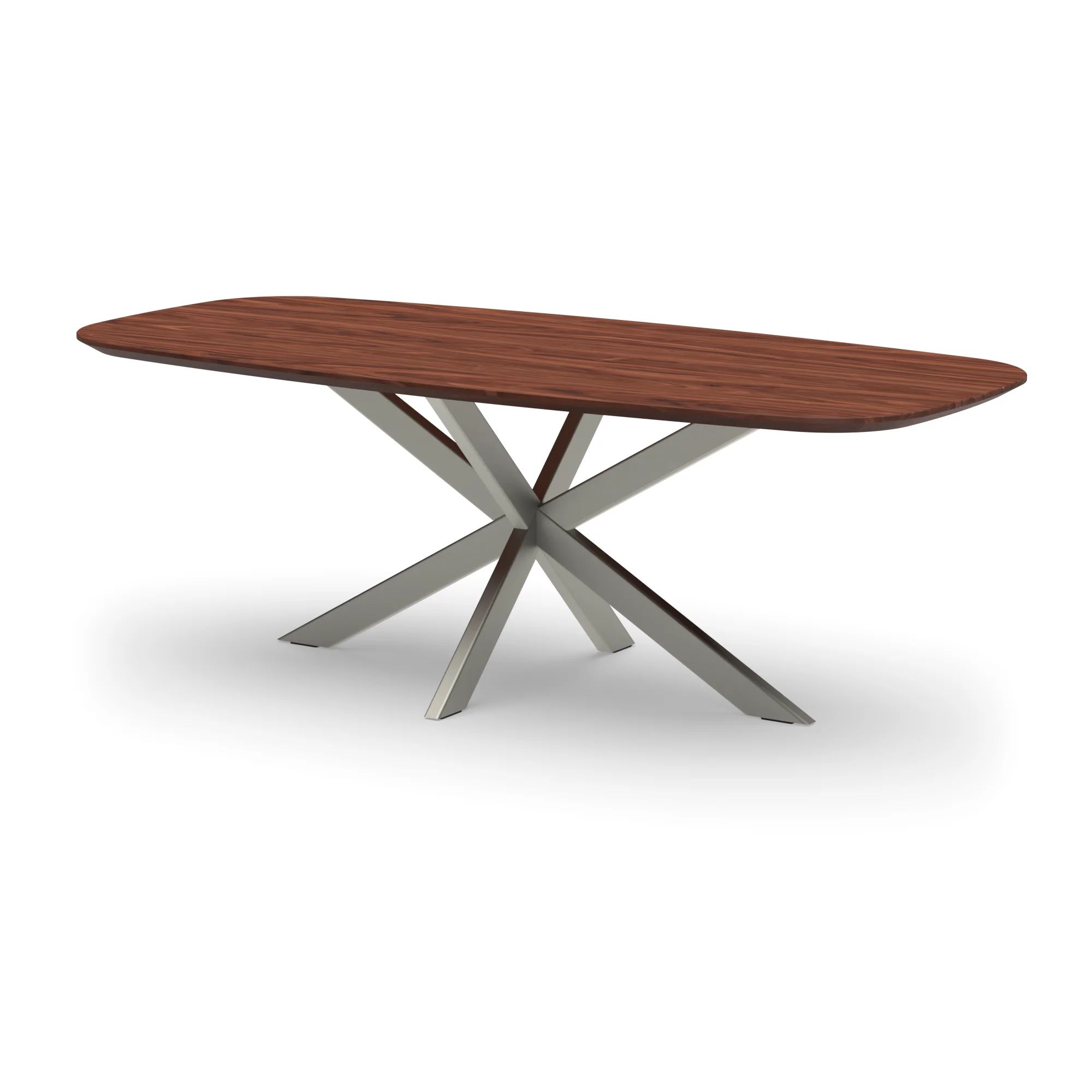 Deens ovale notenhouten tafel Riga 80x40 RVS