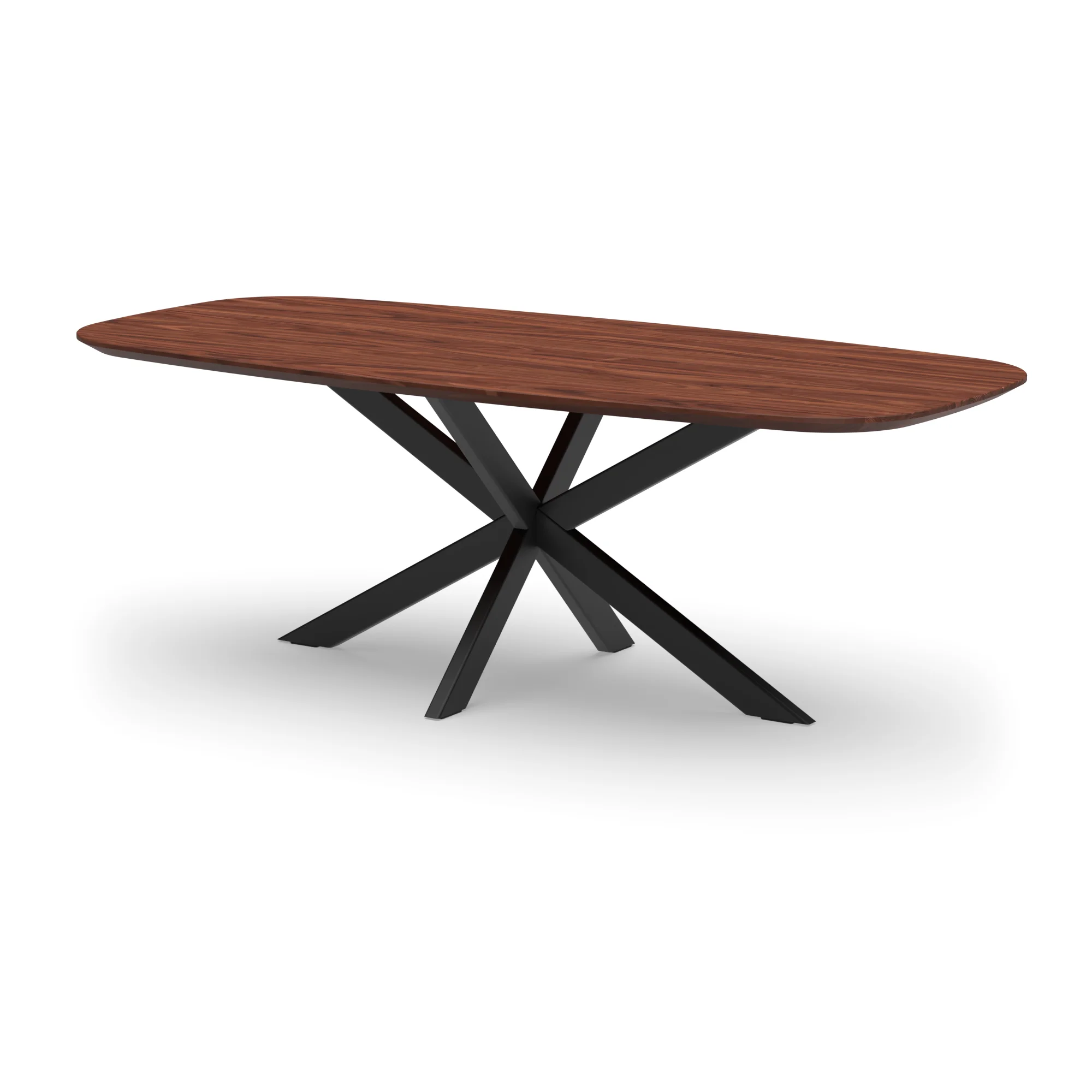 Deens ovale notenhouten tafel Riga 80x40 staal