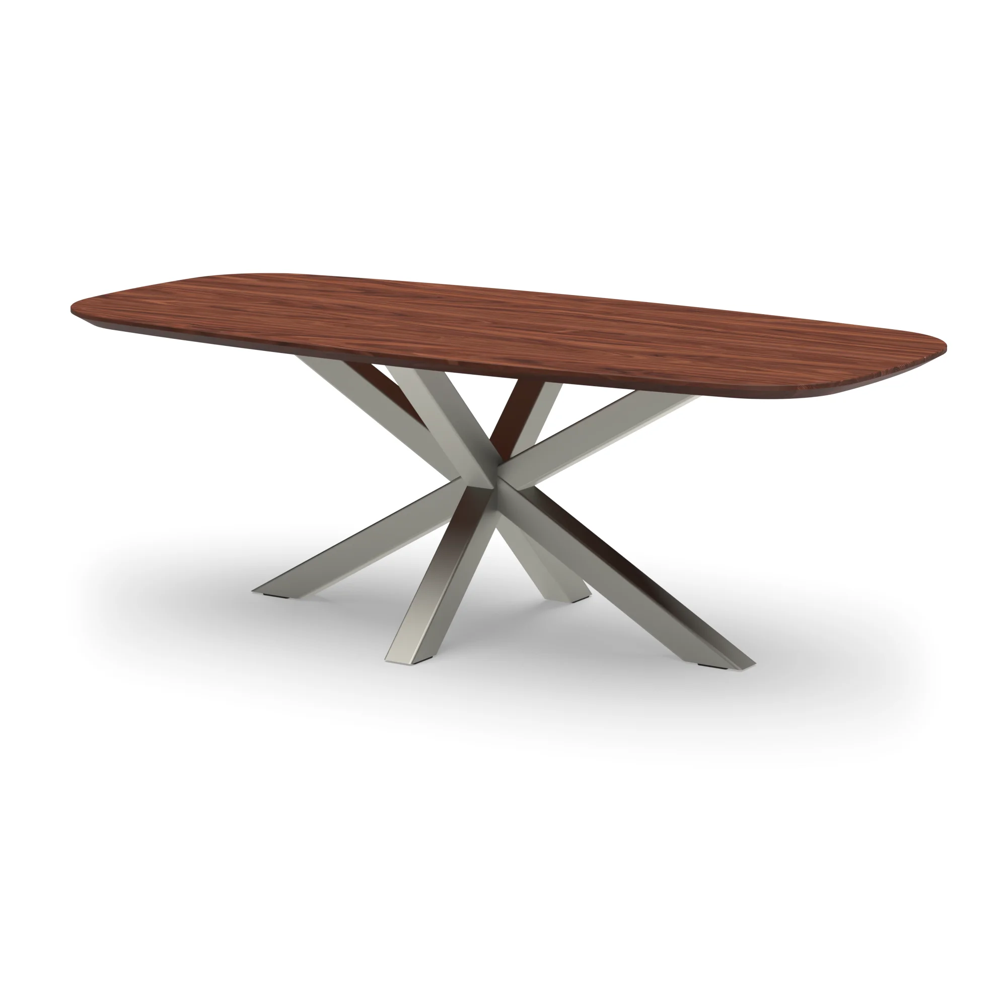Deens ovale notenhouten tafel Riga 80x80 RVS