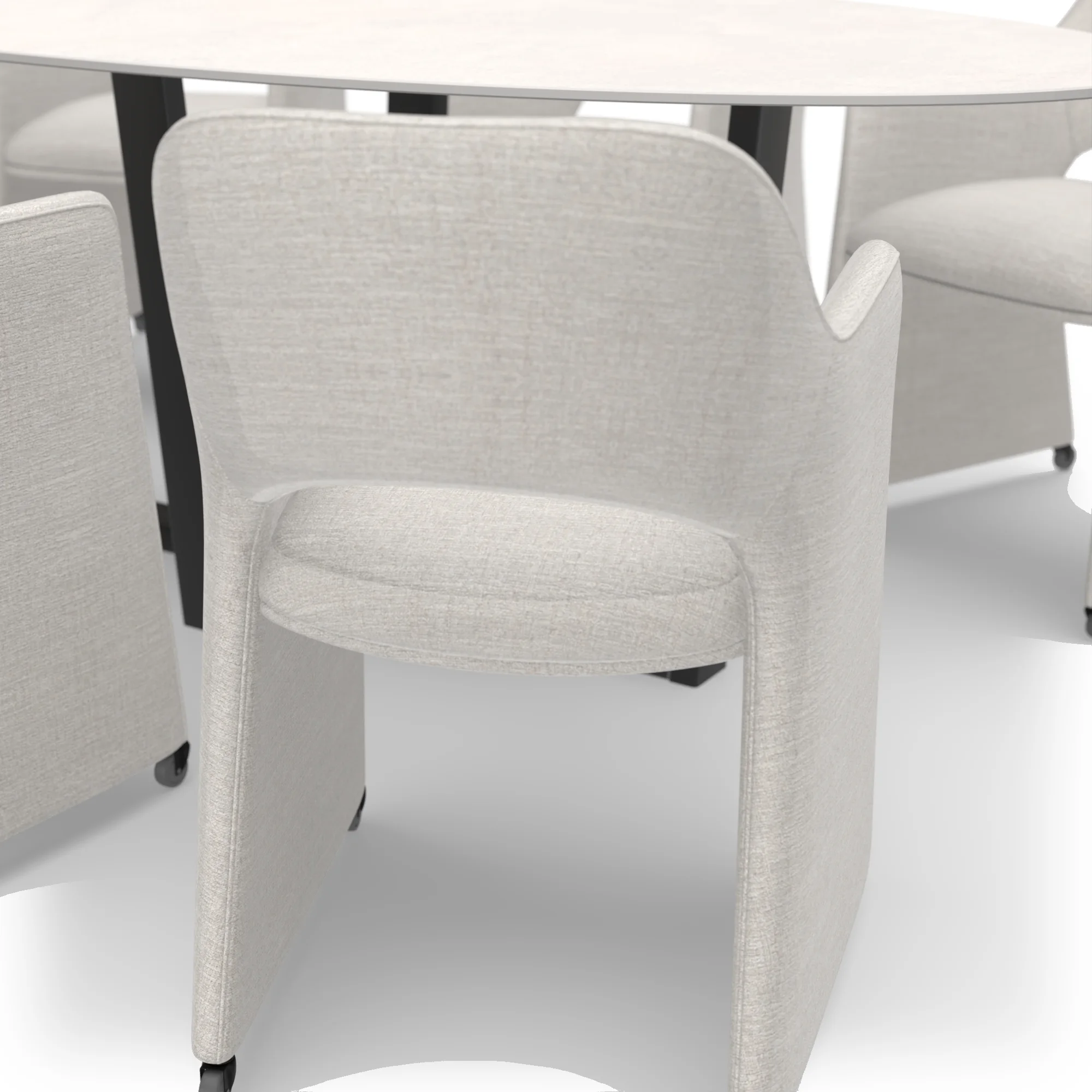 Eettafelset ovale keramiek tafel Ash met 6 Ritmo stoelen — stoel detail