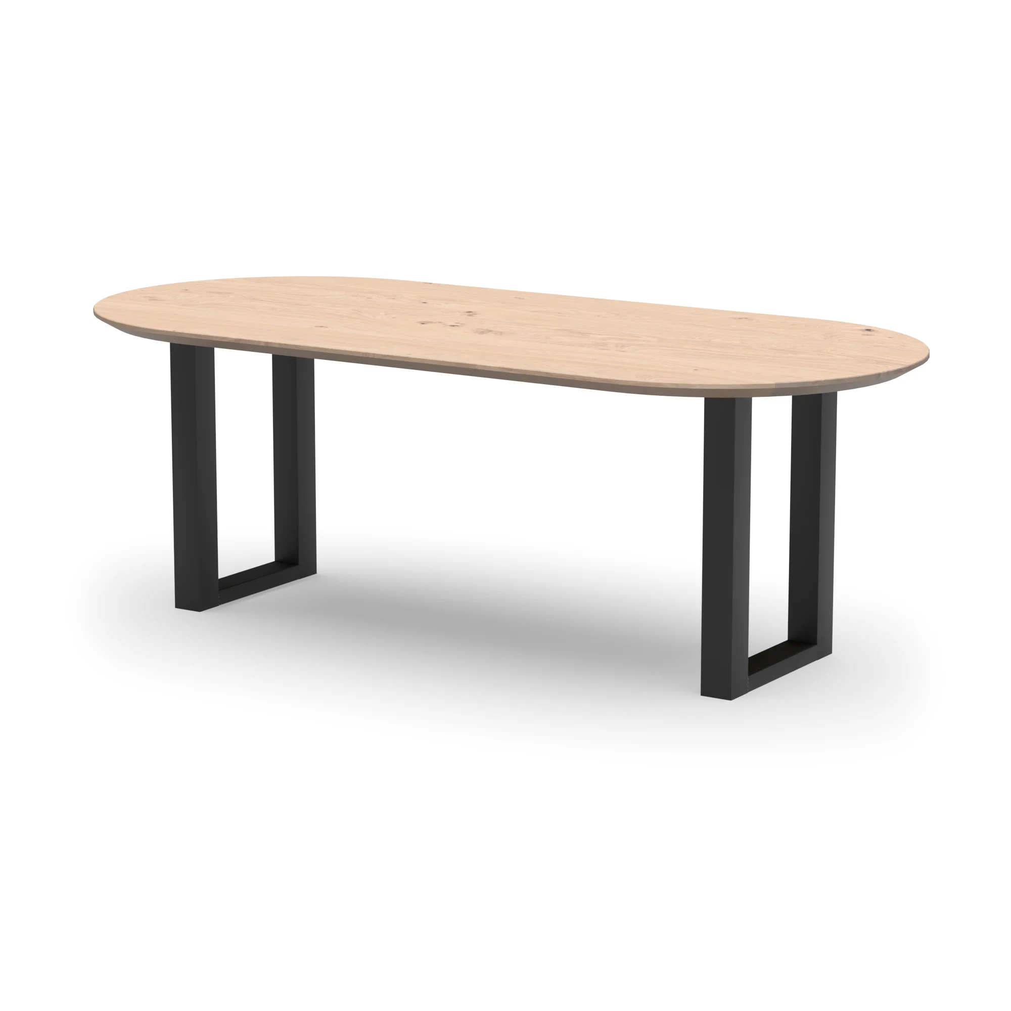 Racetrack eikenhouten tafel Amsterdam staal