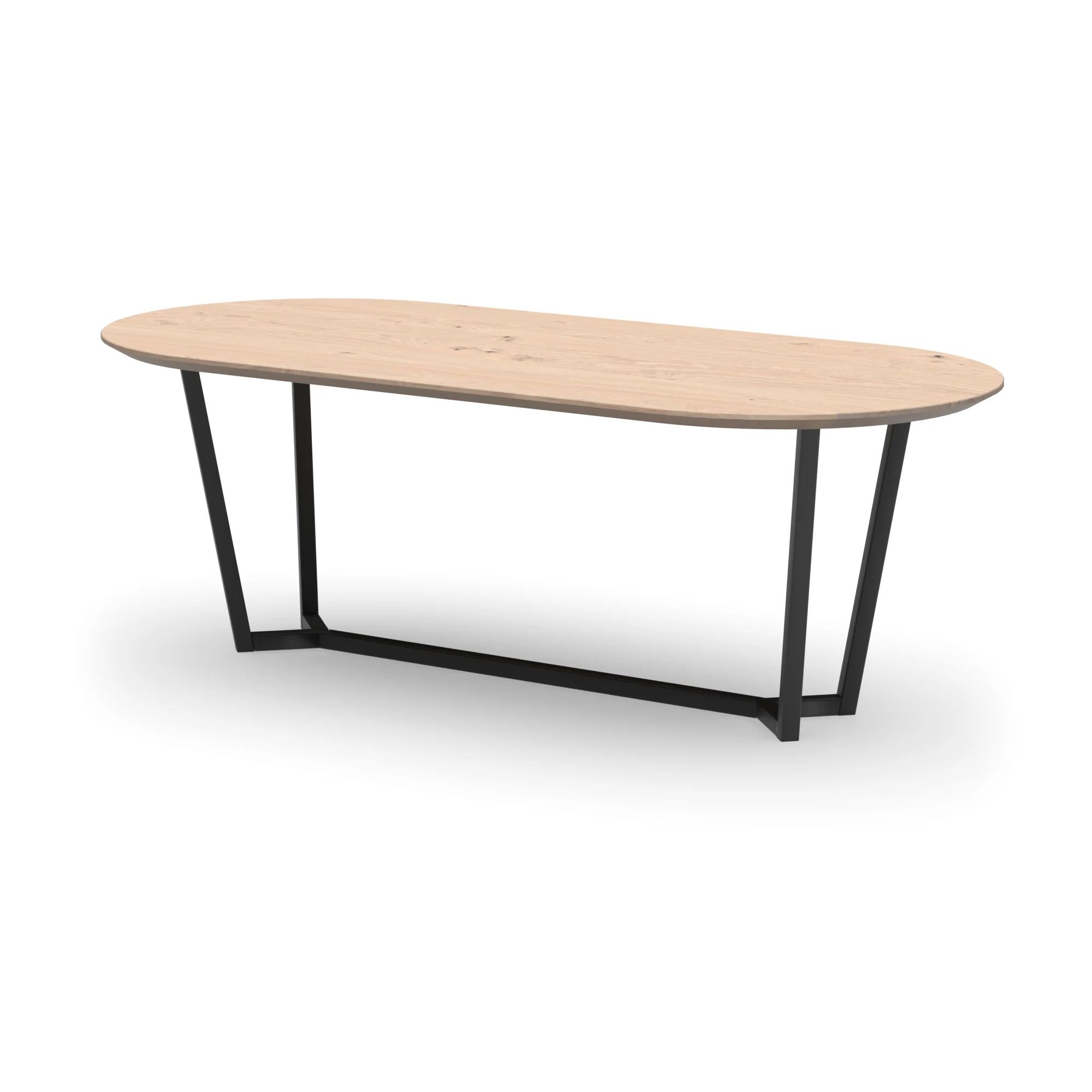 Racetrack eikenhouten tafel Lissabon staal