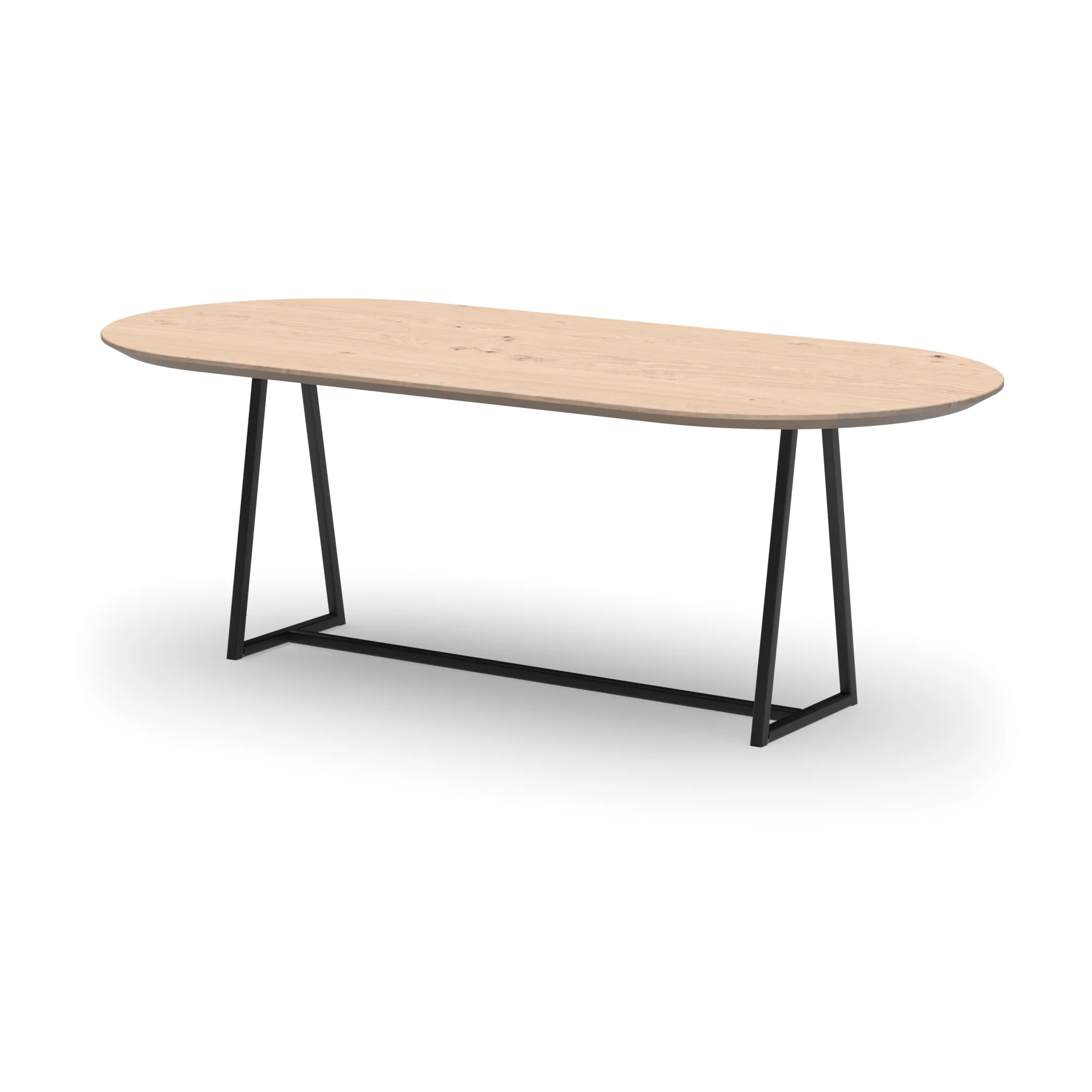 Racetrack eikenhouten tafel Monaco staal