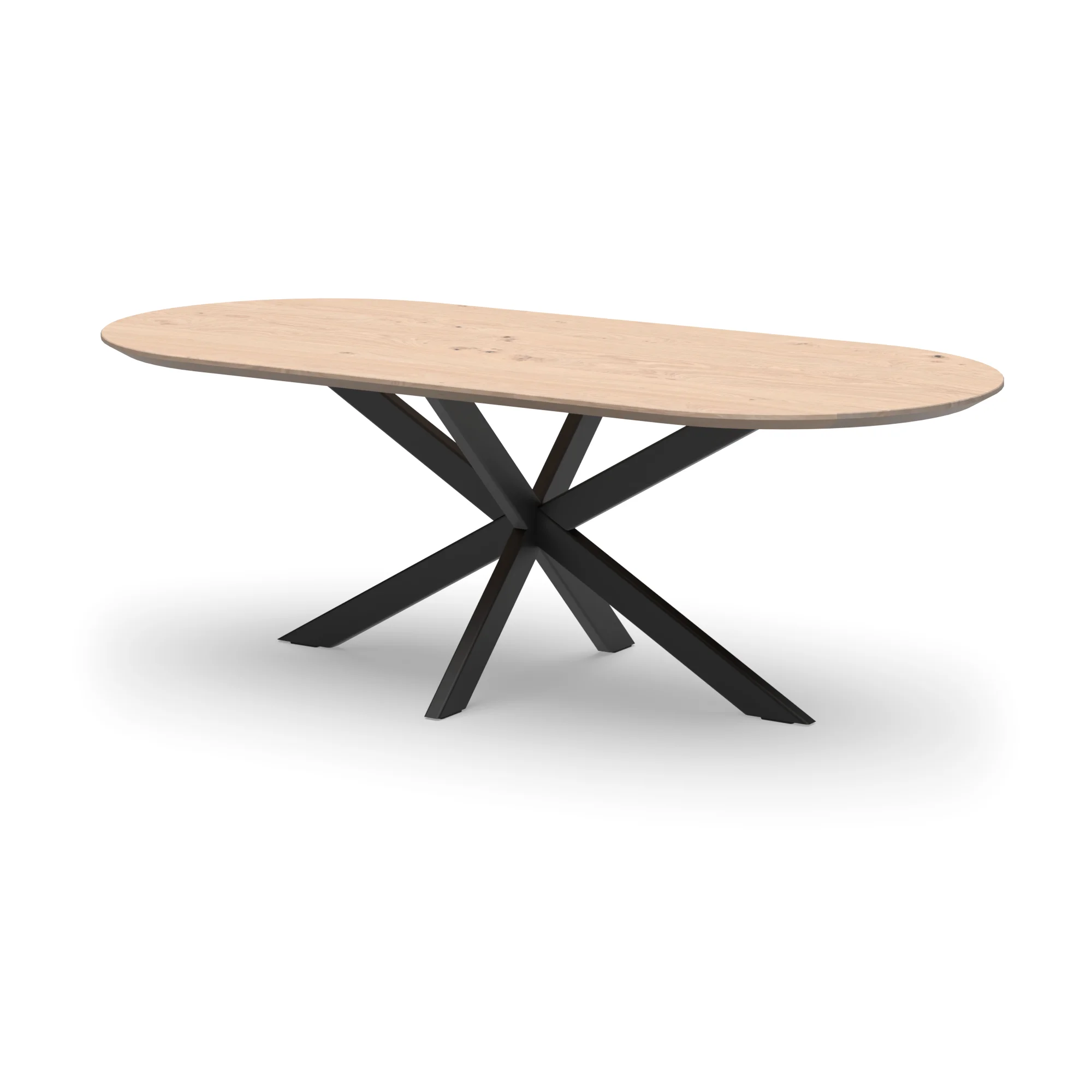 Racetrack eikenhouten tafel Riga 80x40 staal