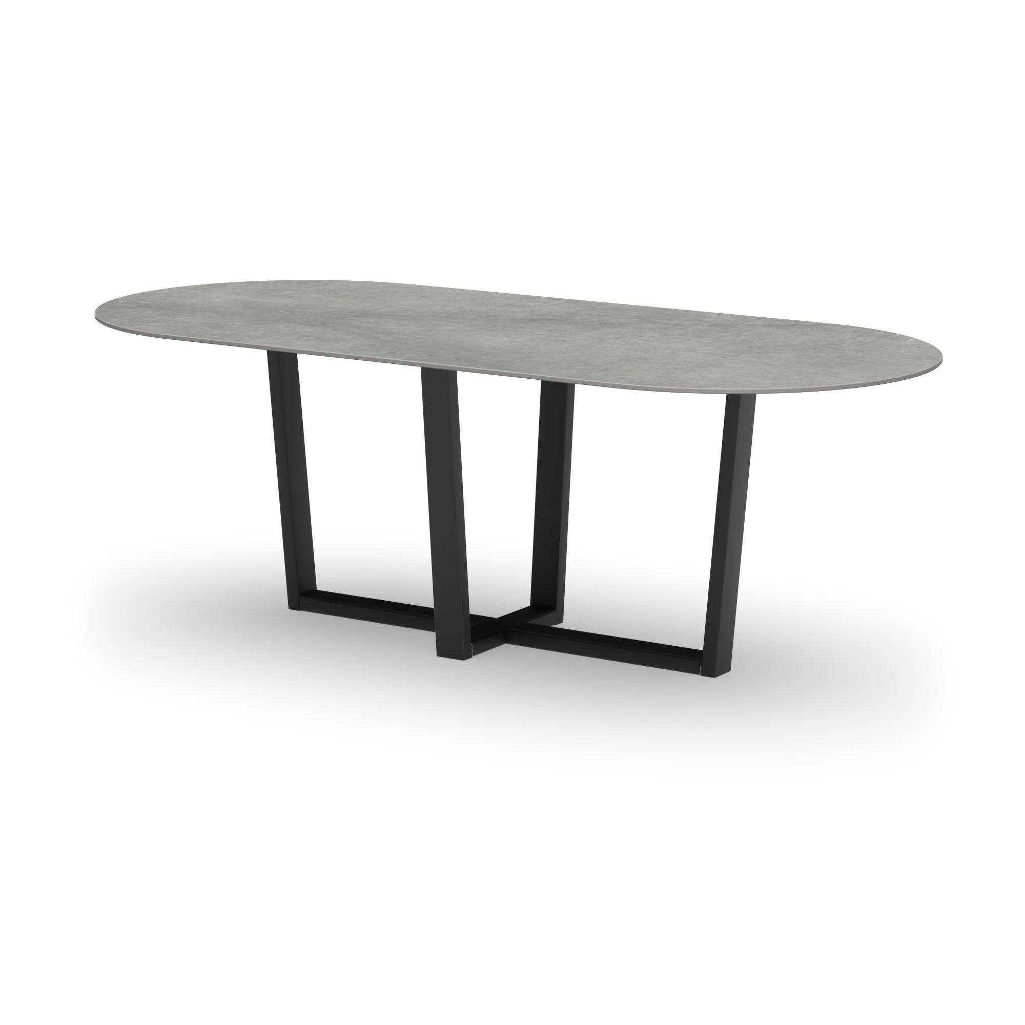 Racetrack keramieken tafel Geneve staal