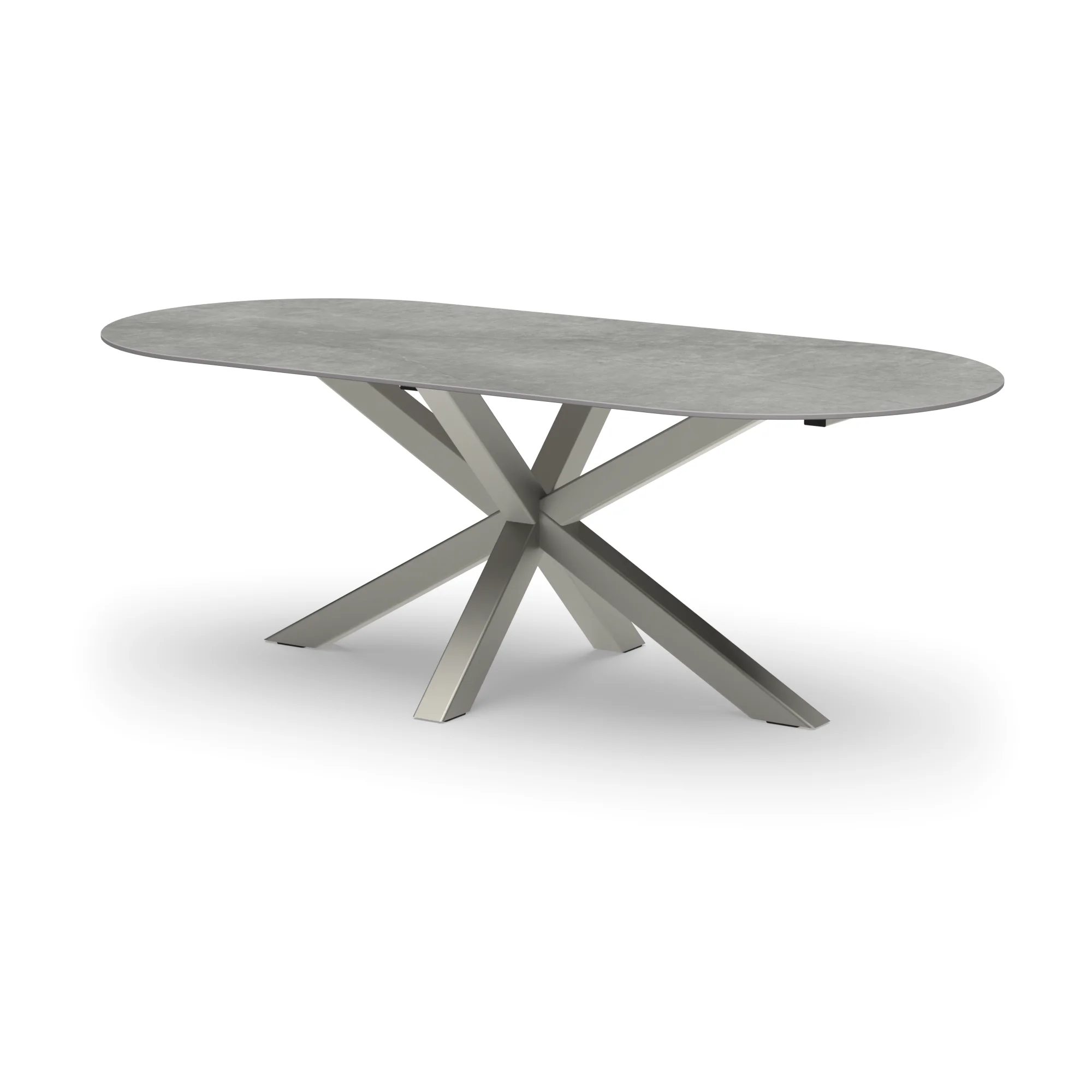 Racetrack keramieken tafel Riga 80x80 RVS