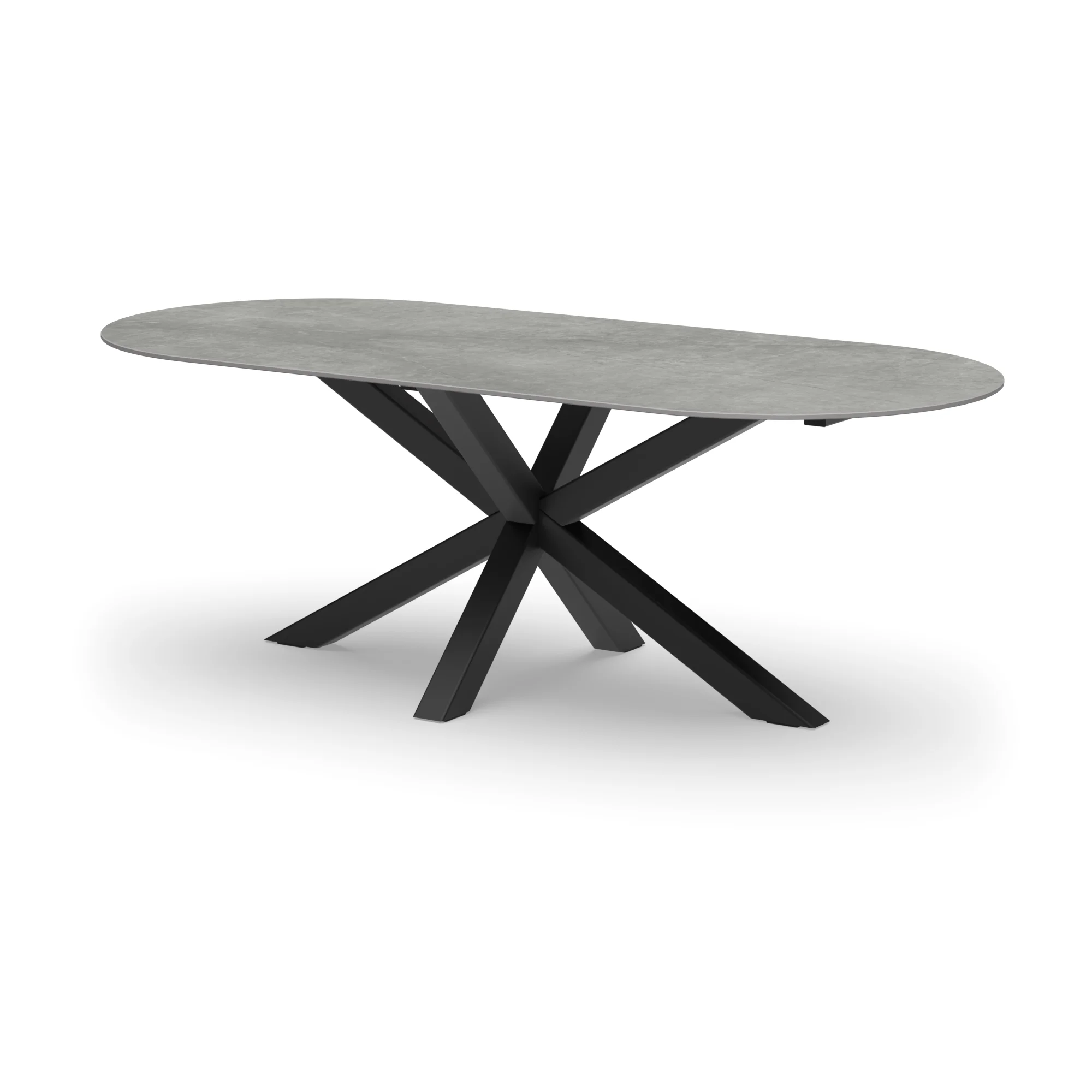 Racetrack keramieken tafel Riga 80x80 staal