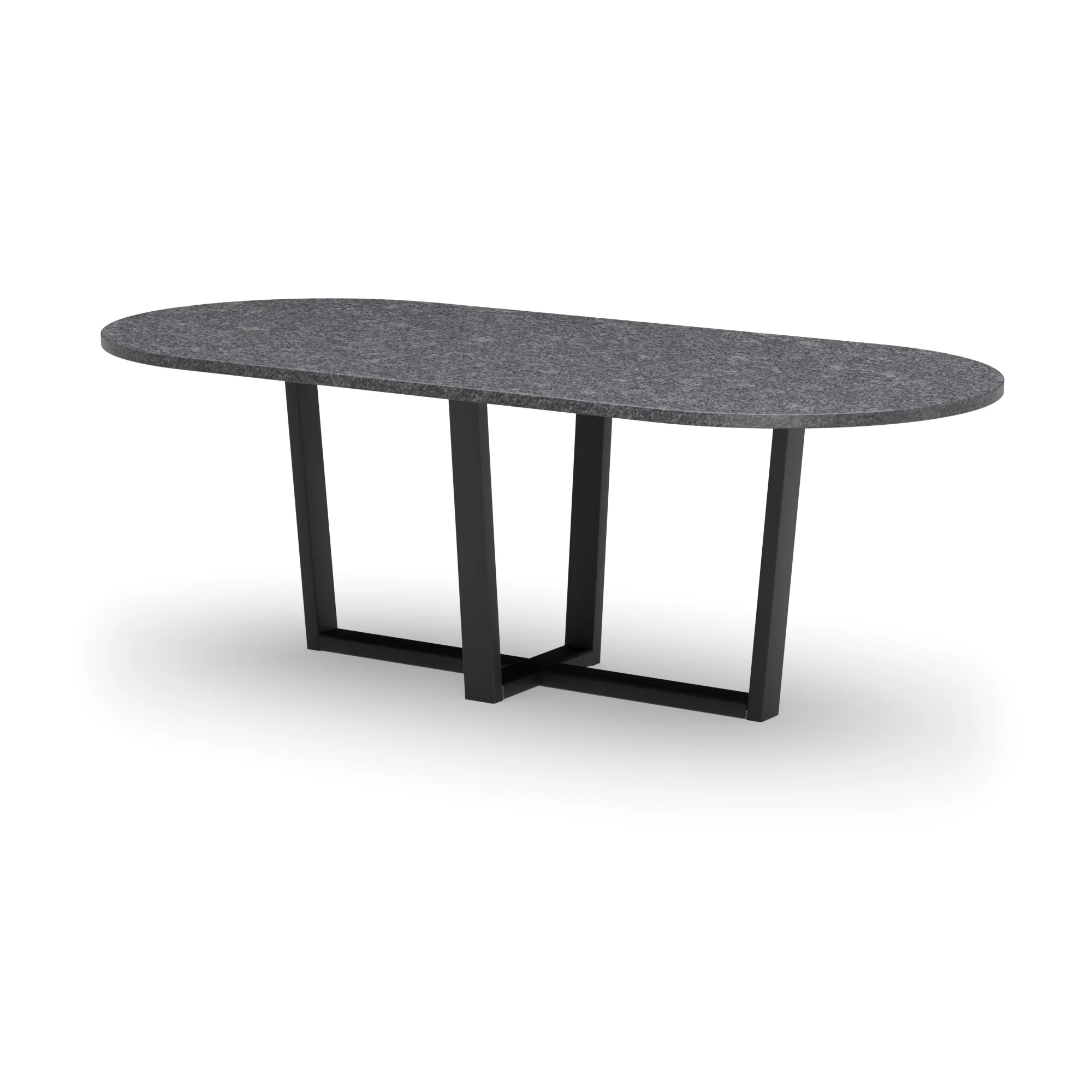 Racetrack granieten tafel Geneve staal