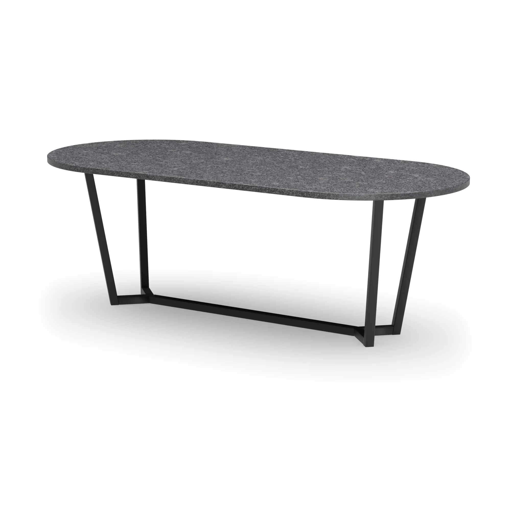 Racetrack granieten tafel Lissabon staal