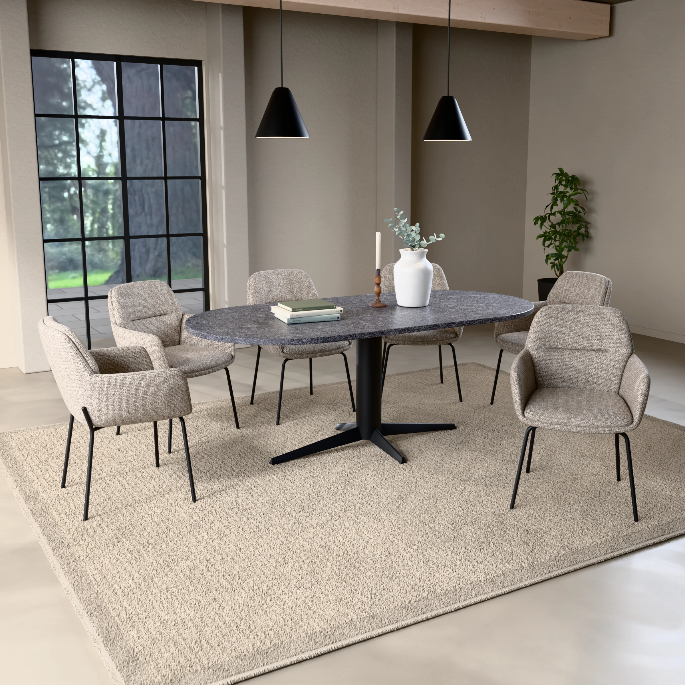 Racetrack granieten tafel Londen staal — sfeerbeeld
