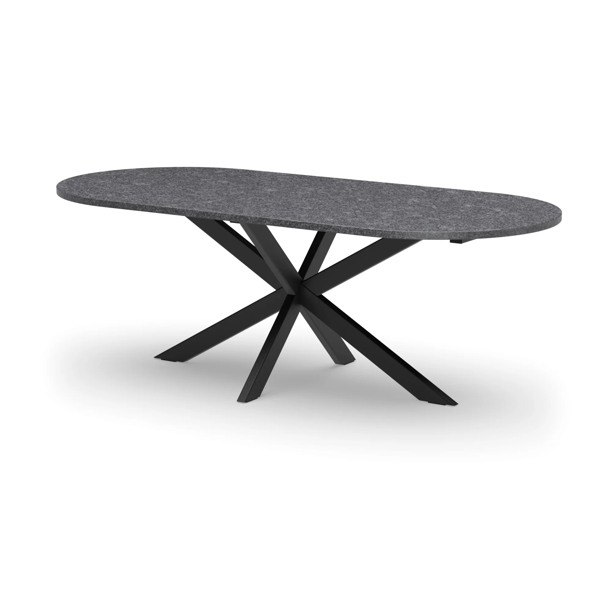 Racetrack granieten tafel Riga 80x40 staal