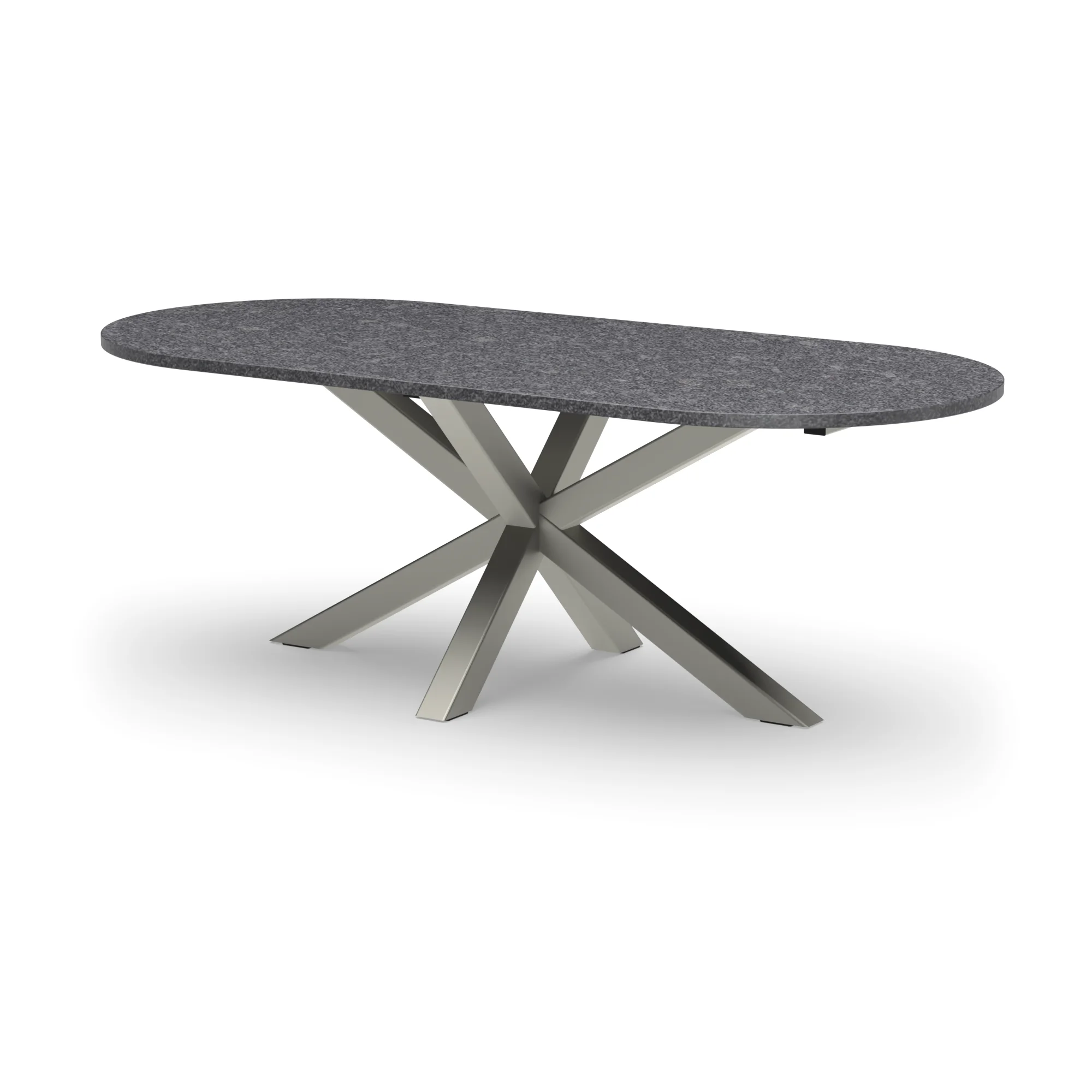 Racetrack granieten tafel Riga 80x80 RVS