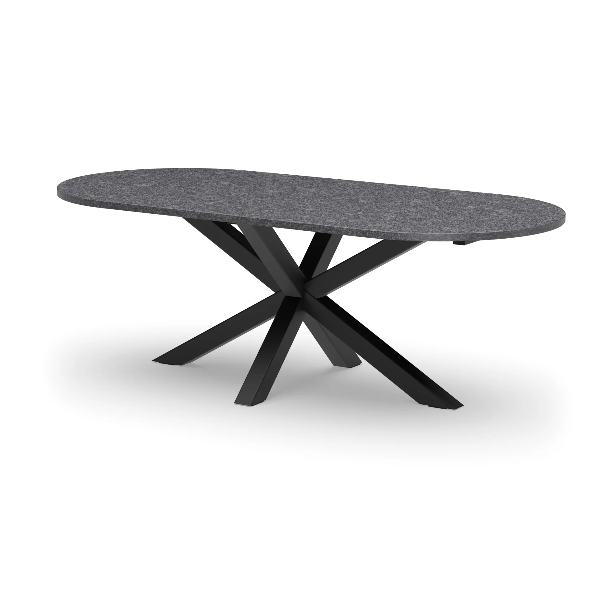 Racetrack granieten tafel Riga 80x80 staal