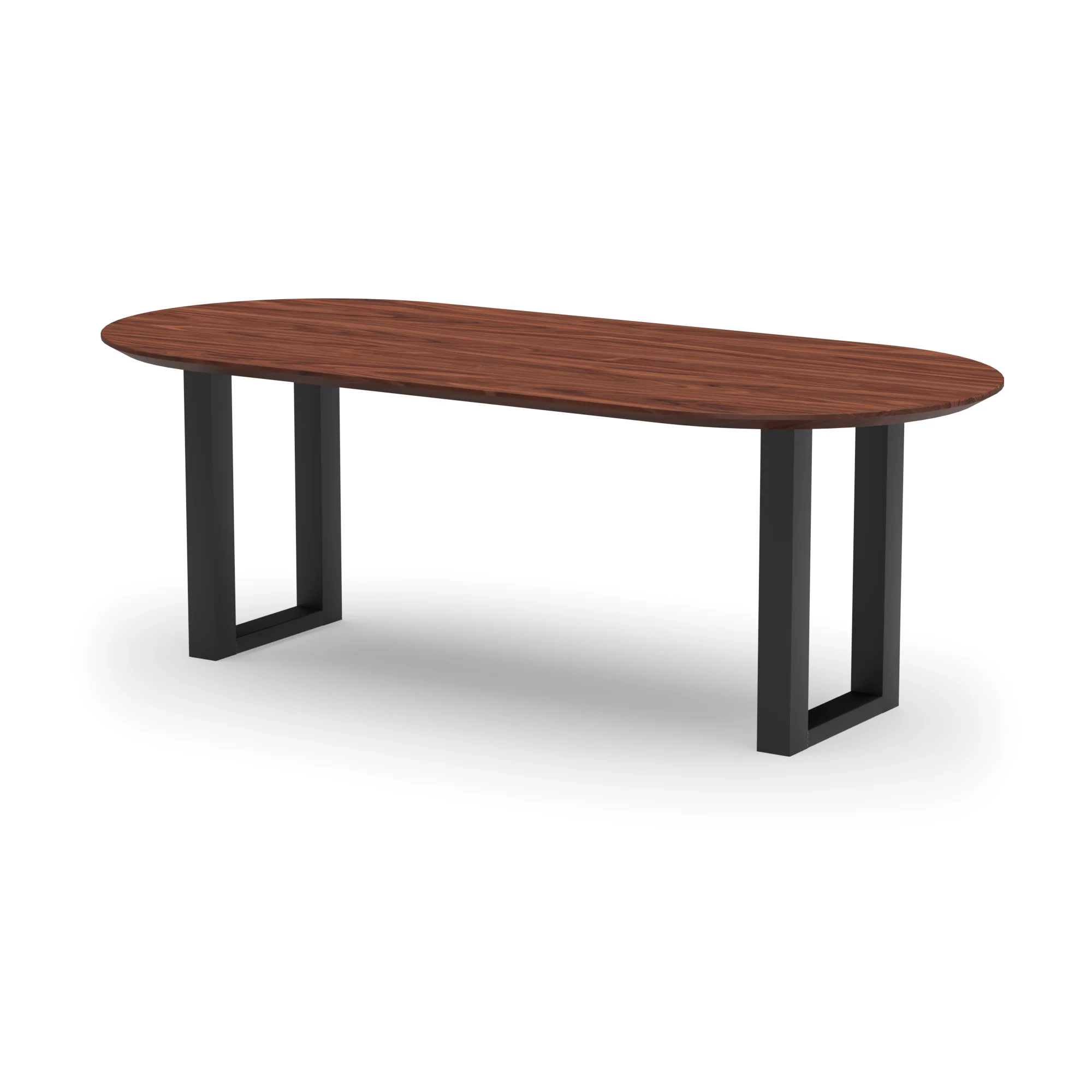 Racetrack notenhouten tafel Amsterdam staal