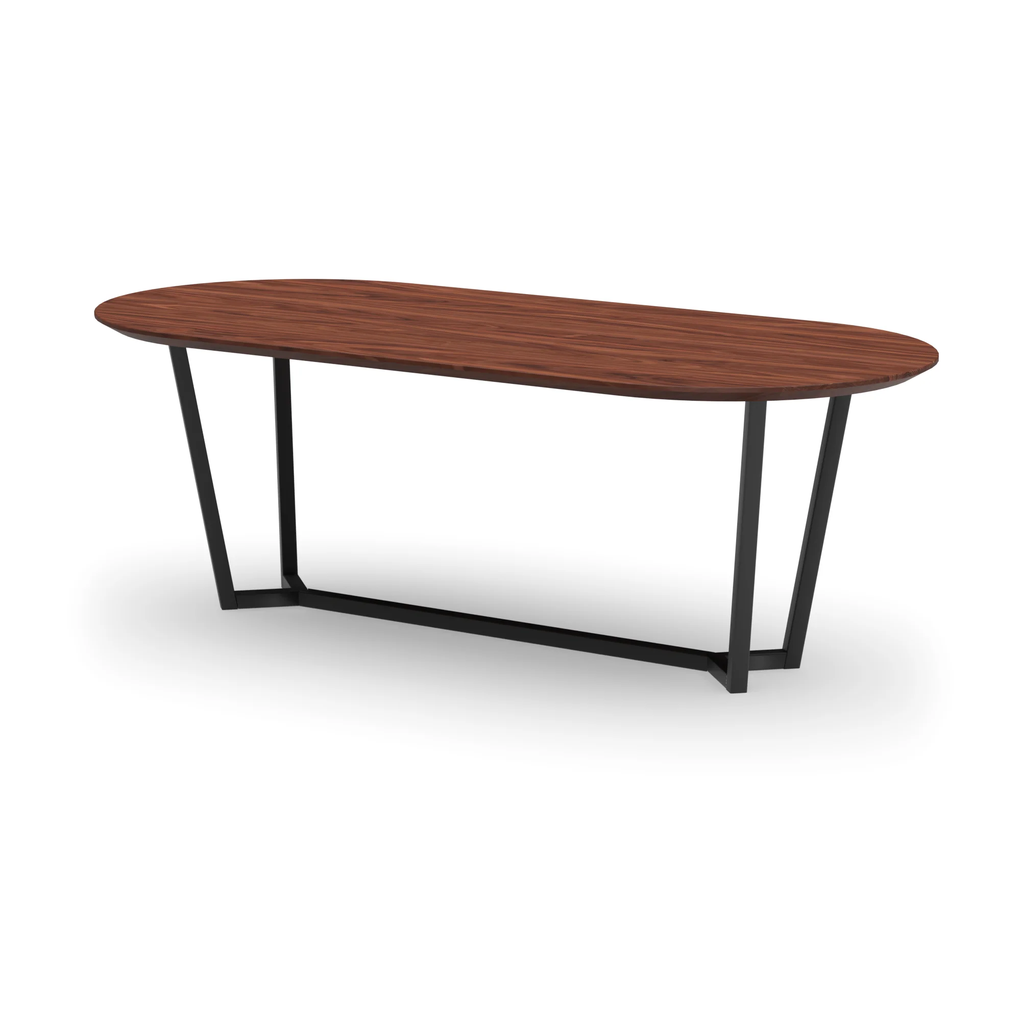 Racetrack notenhouten tafel Lissabon staal