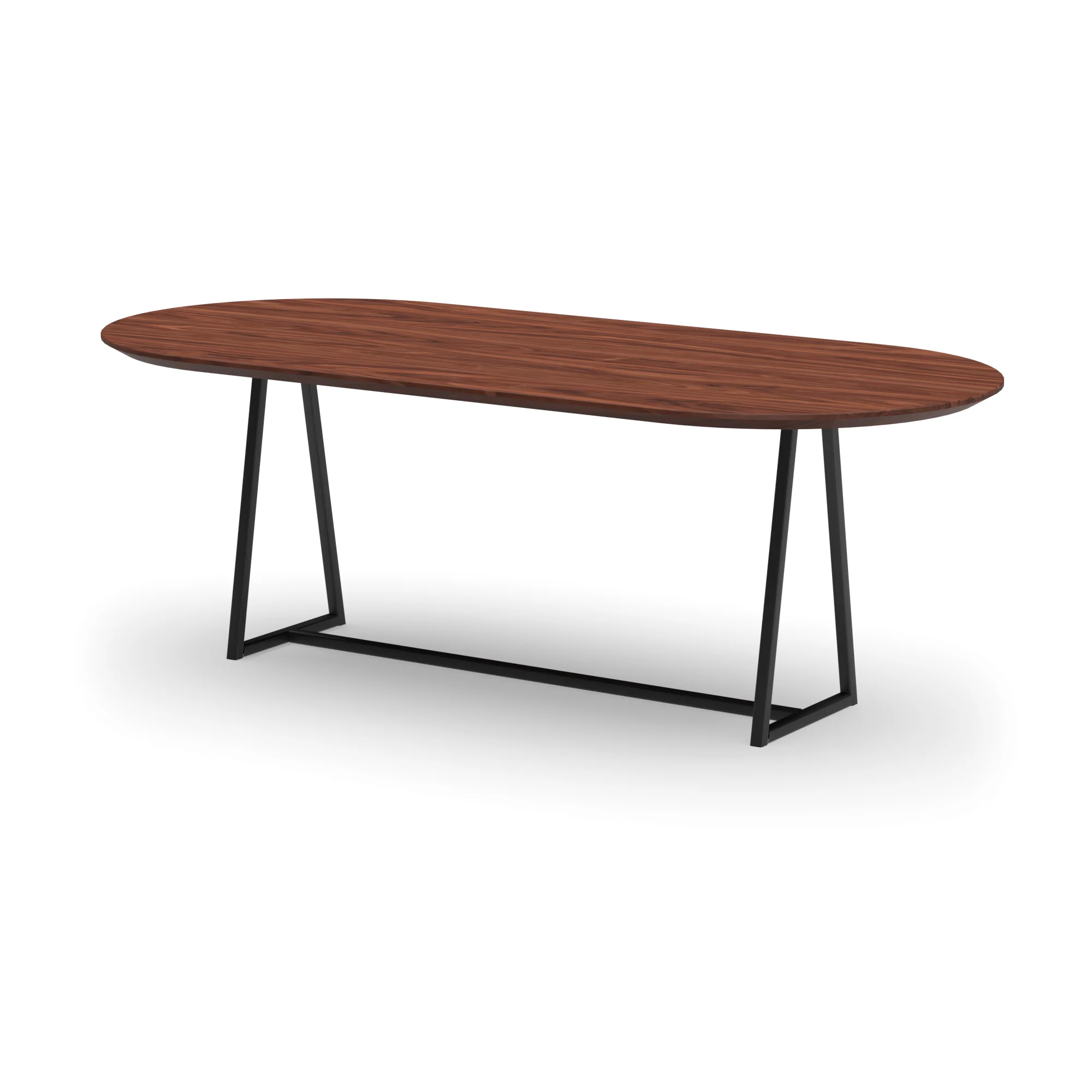 Racetrack notenhouten tafel Monaco staal