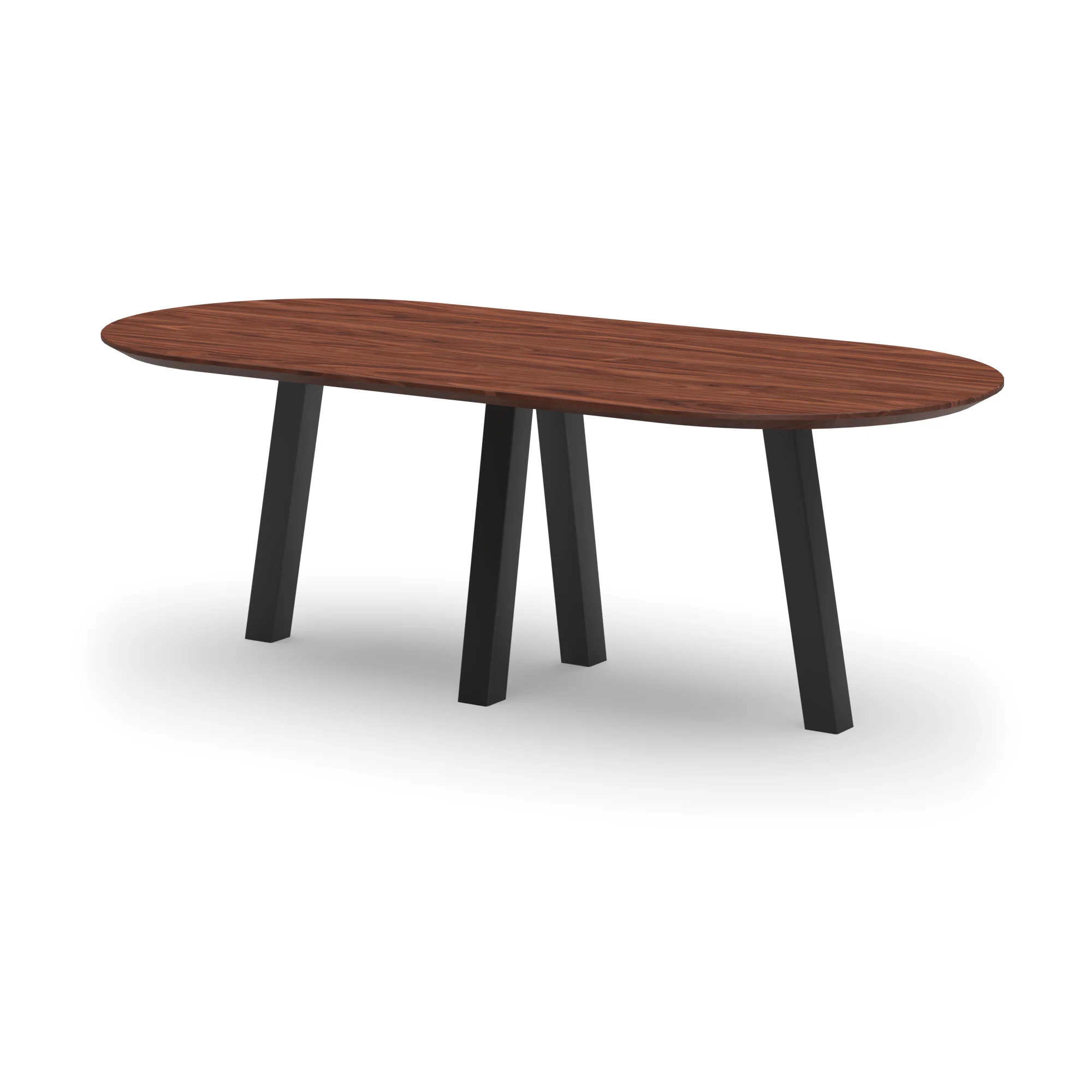 Racetrack notenhouten tafel Praag staal