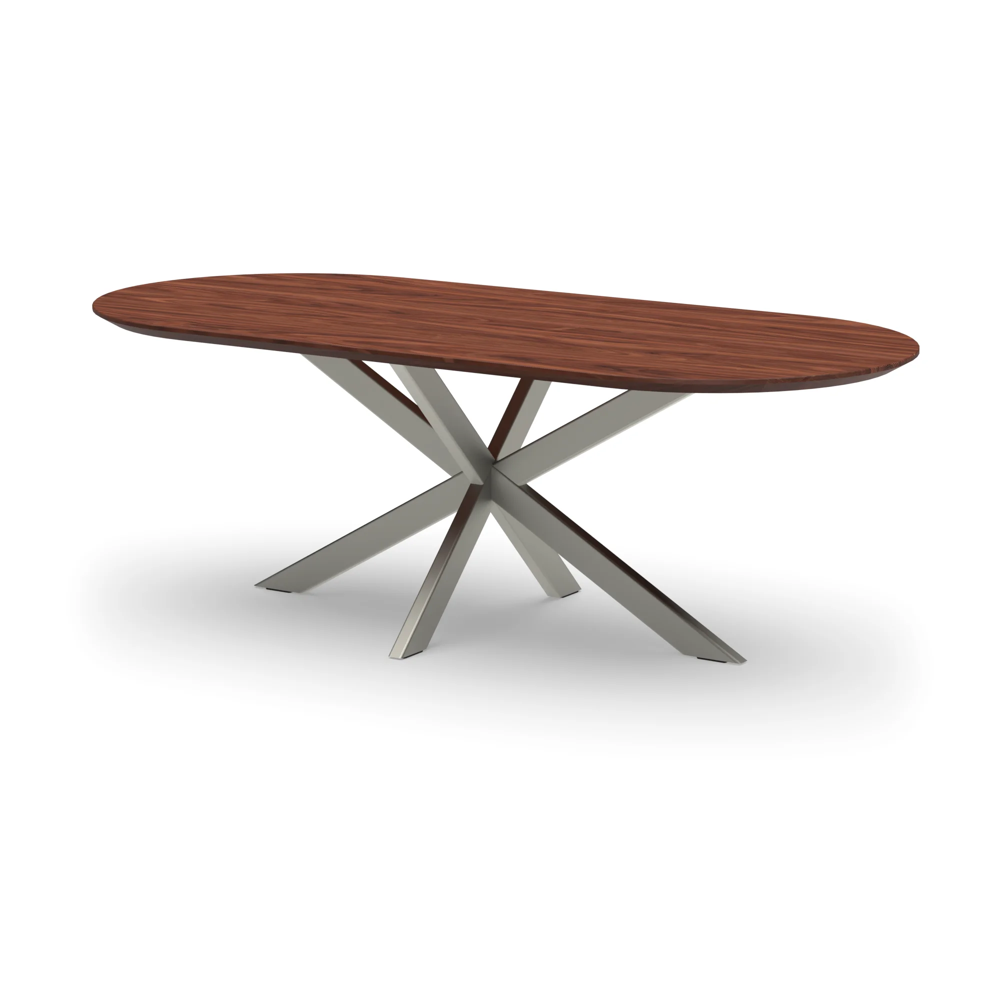 Racetrack notenhouten tafel Riga 80x40 RVS