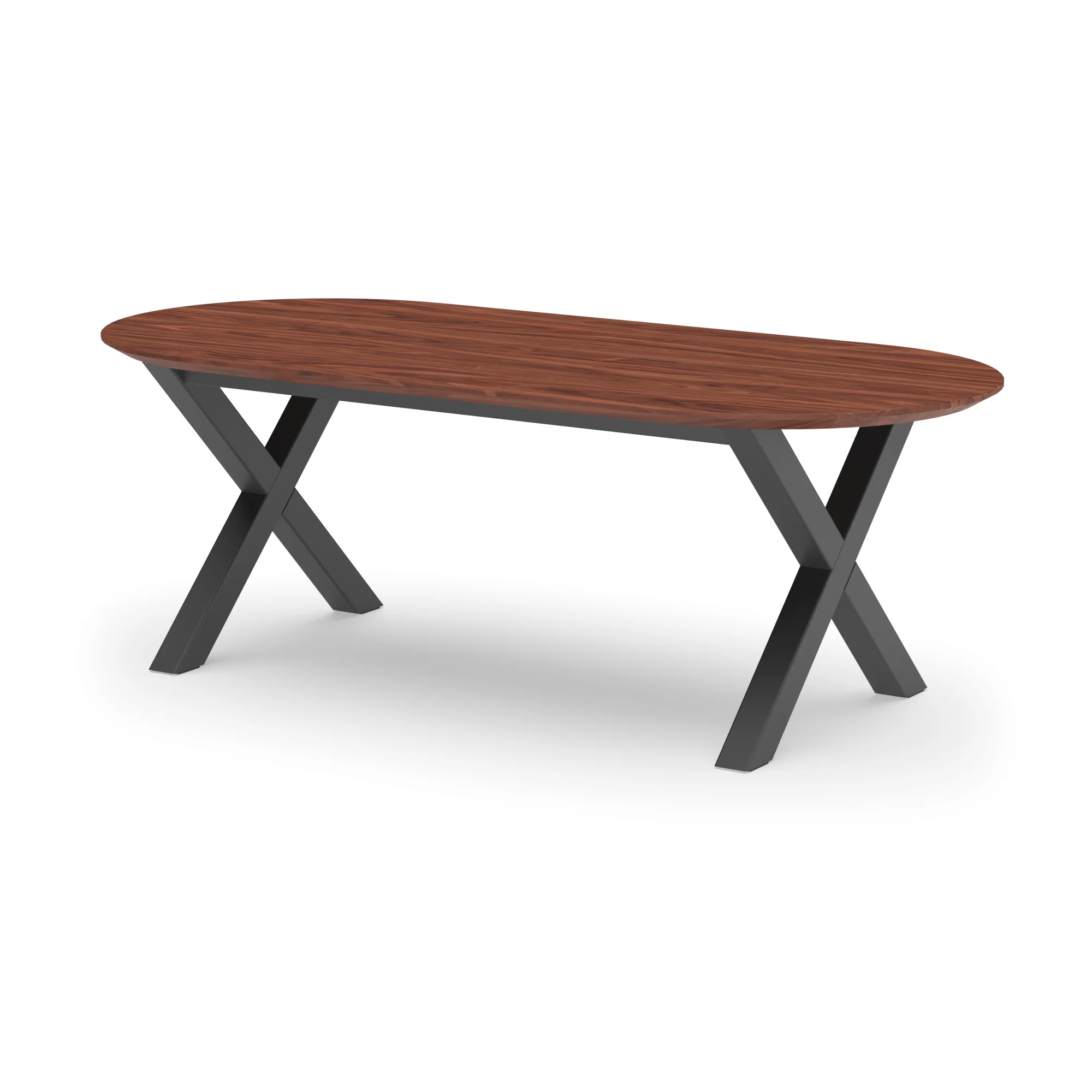 Racetrack notenhouten tafel Sydney staal