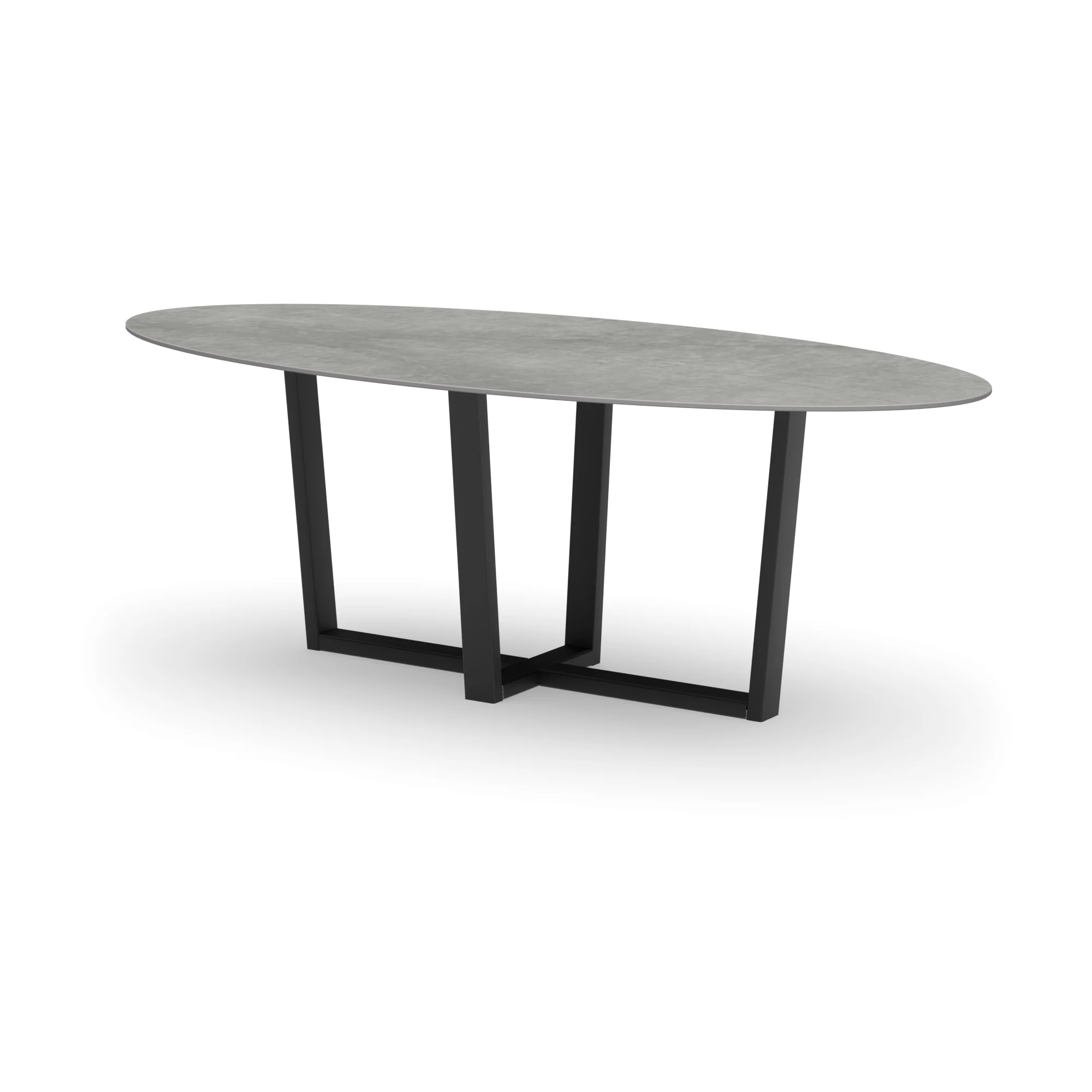 Ovale keramieken tafel Geneve staal