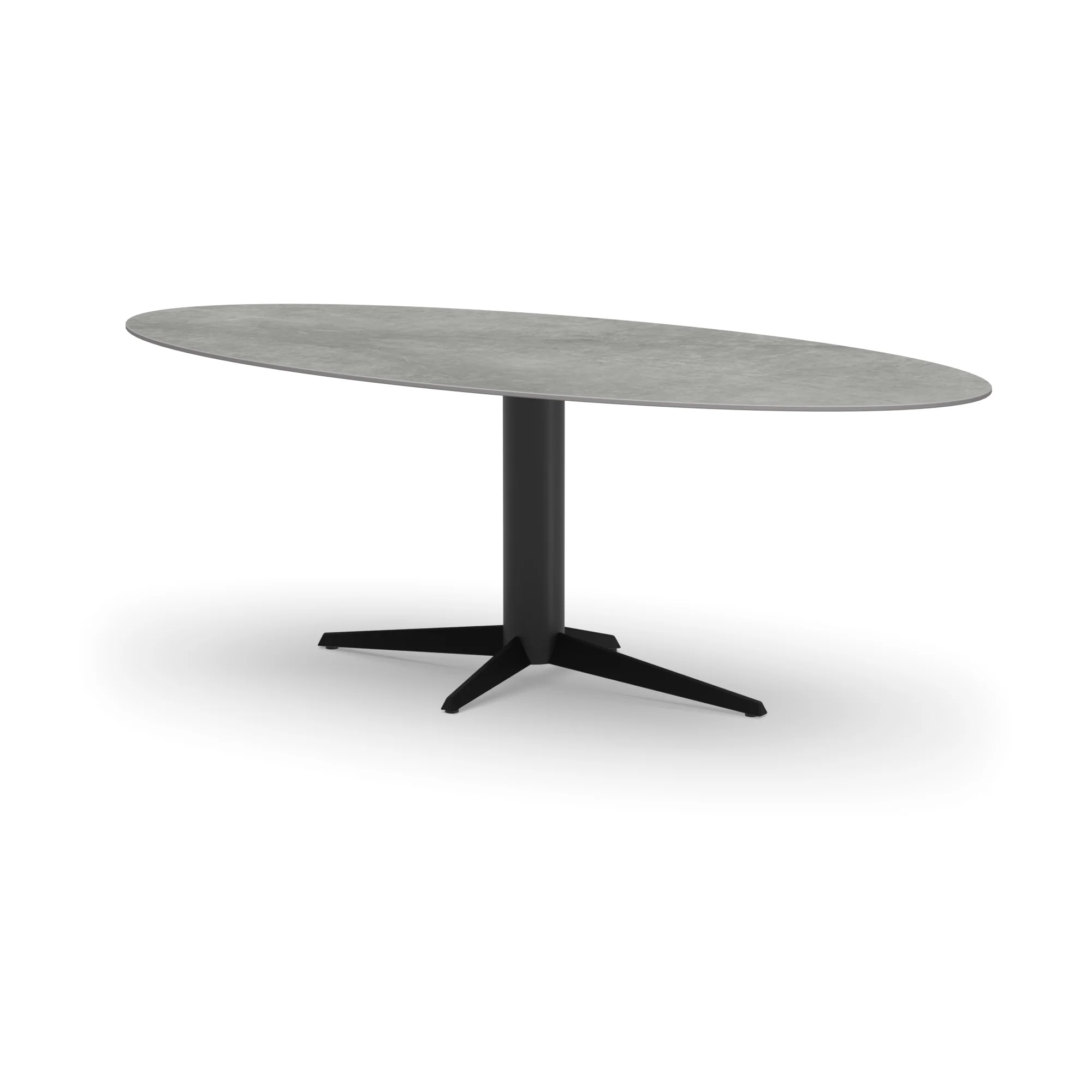 Ovale keramieken tafel Londen staal