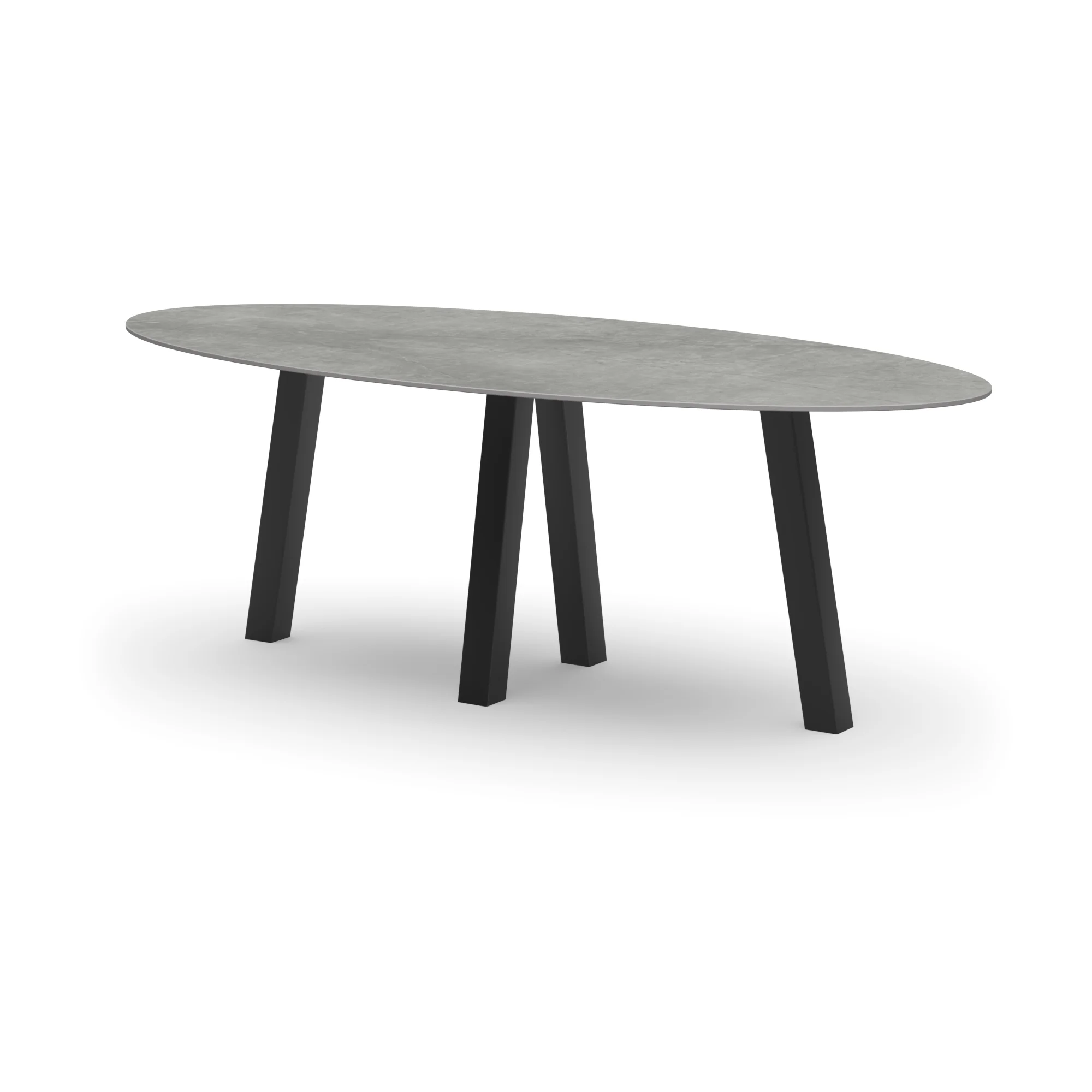 Ovale keramieken tafel Praag staal